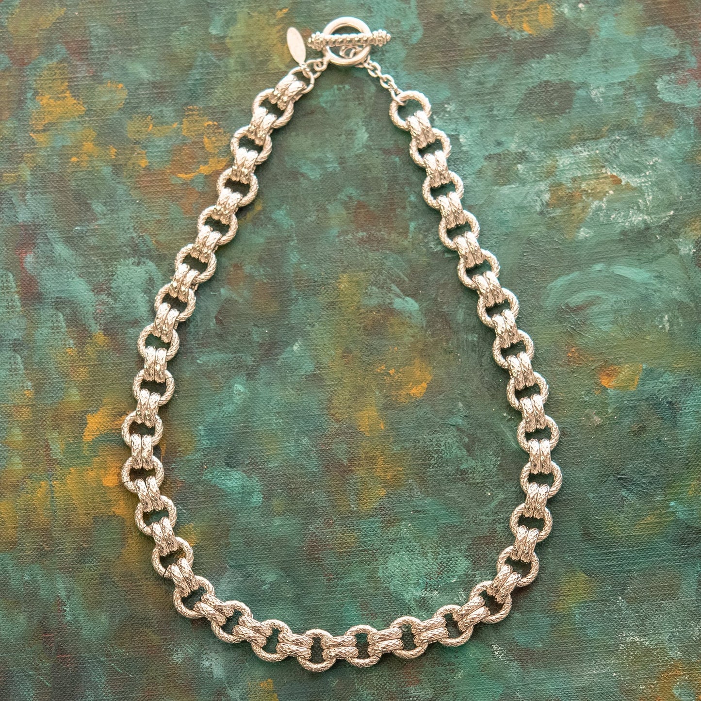 Vintage Oscar de la Renta Linked 18" Necklace OSN-100-S