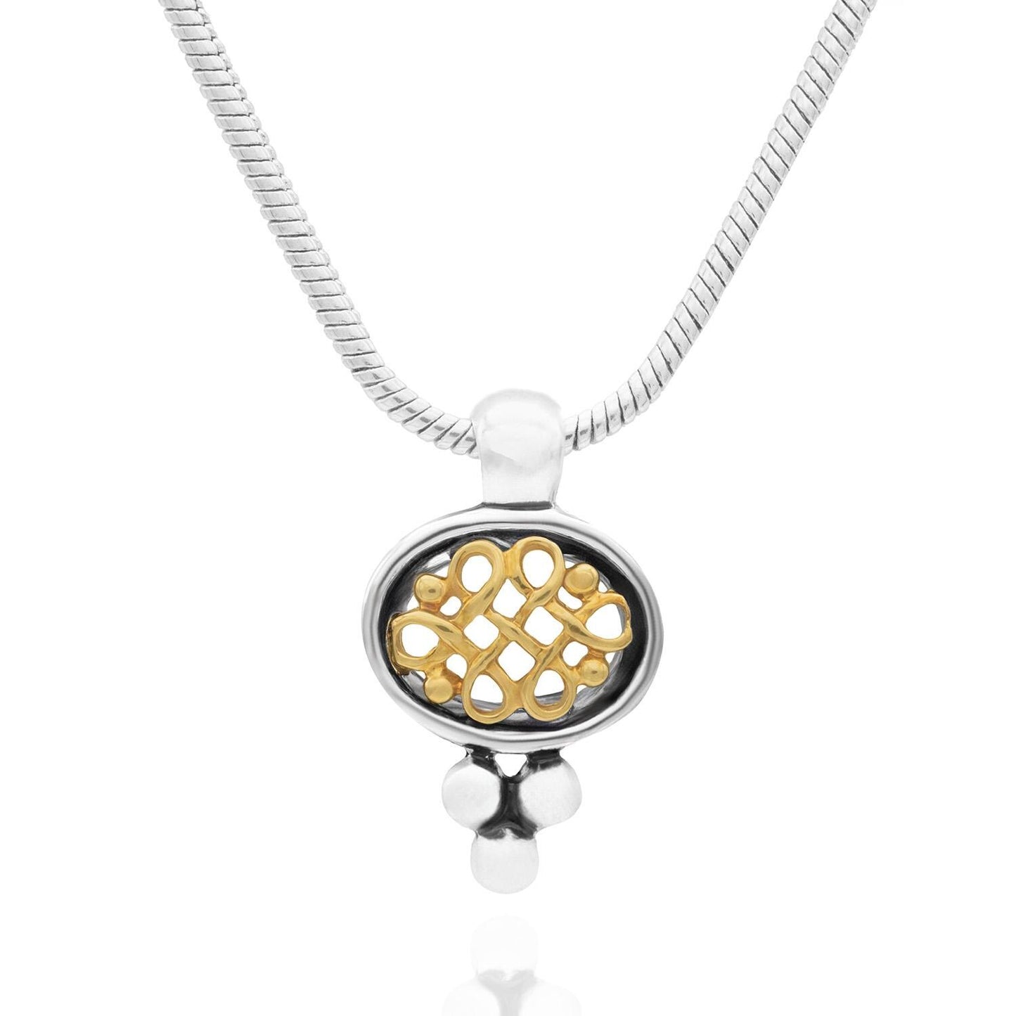 Women's Vintage Oscar De La Renta 16 Inch Yellow and White Gold Tone Pendant Necklace with Oscar Logo on back and Logo Tag Womens Gifts