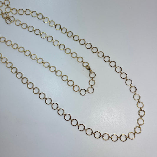 Vintage Designer Oscar de la Renta Linked 48 Inches Long Necklace OSN-115-G