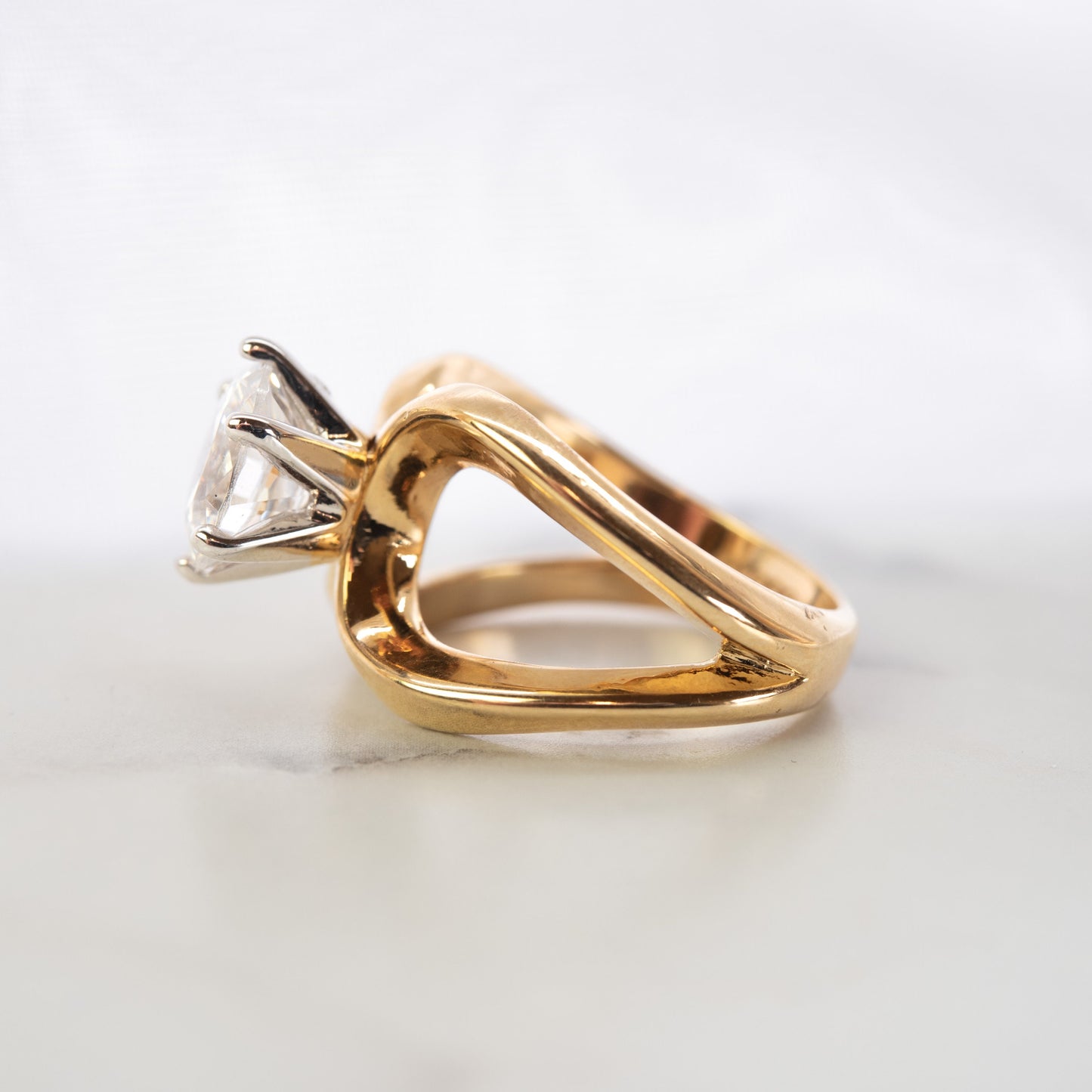 Women's Vintage 8 ct. Marquise Cut Cubic Grade AAAAA Zirconia Solitaire Engagement Style Ring 18KT Gold Electroplated