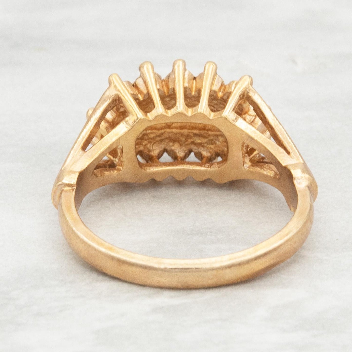 Vintage Austrian Crystal Cocktail Ring 18k Gold Electroplated Womans Jewelry