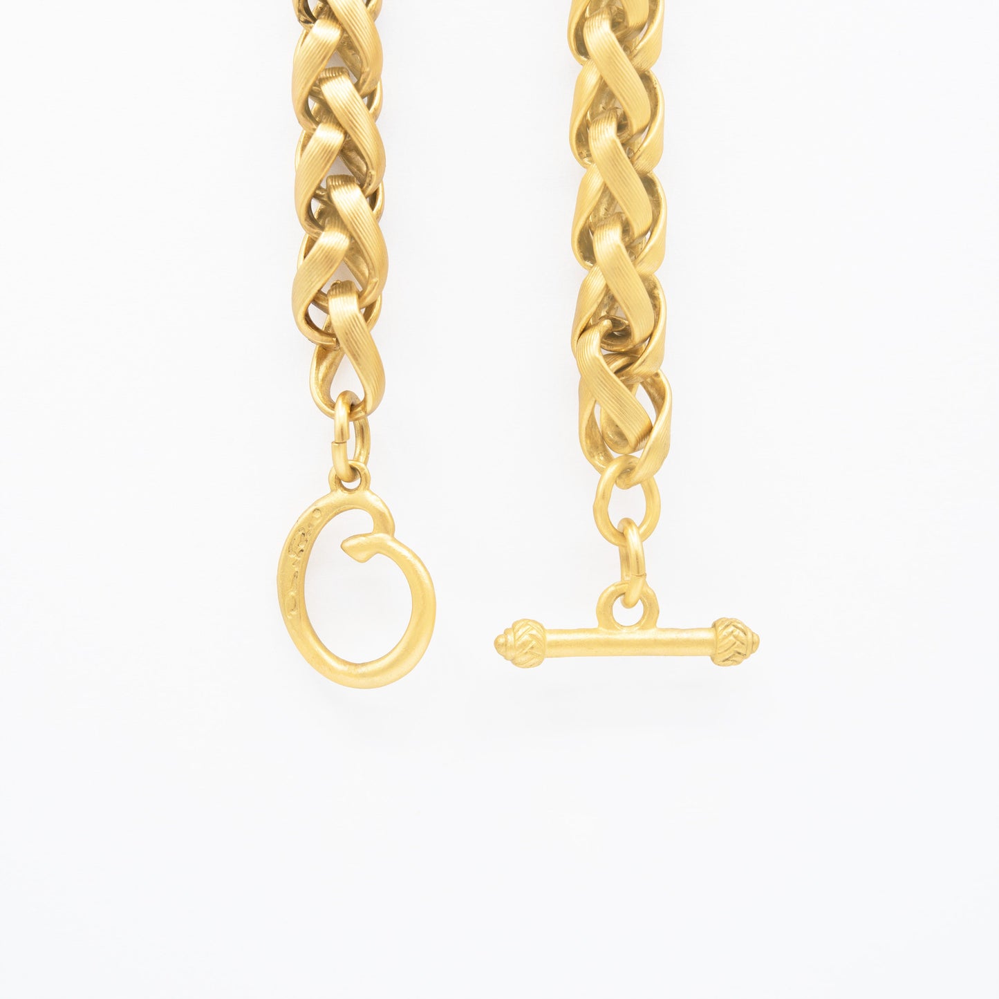 Vintage Oscar De La Renta 24" Inch Matte Gold Plated Chain Women's Necklace