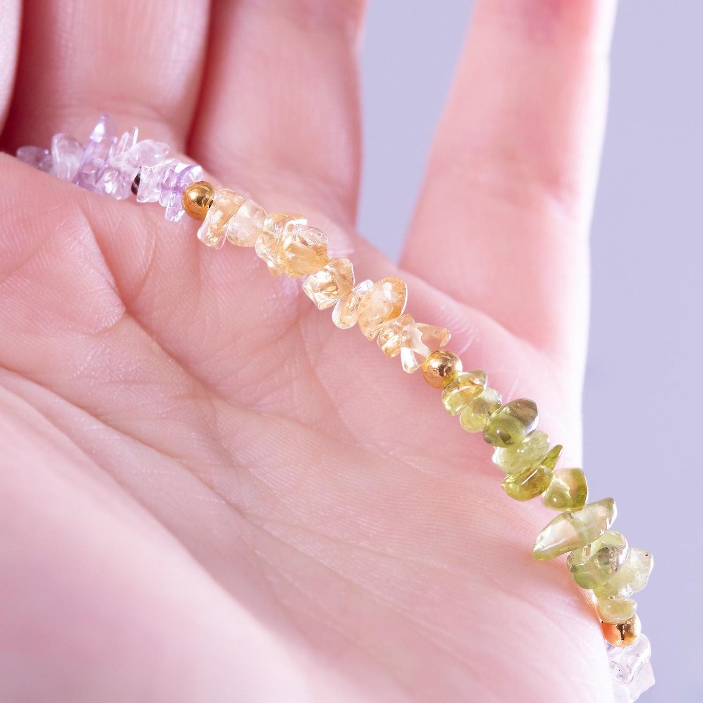 Vintage Oscar De La Renta Semi Precious Stone Bracelet Multi Stone Lightweight Layering Designer