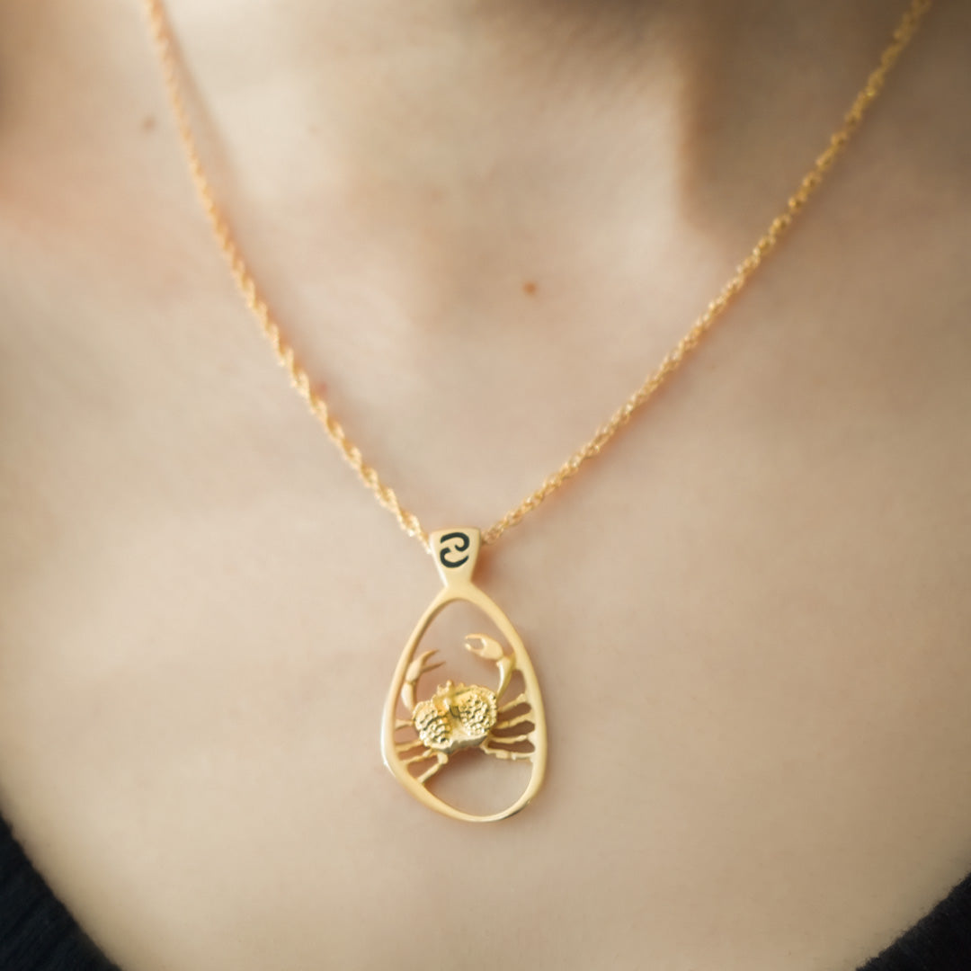Vintage Gold Astrology Zodiac Pendant Necklace