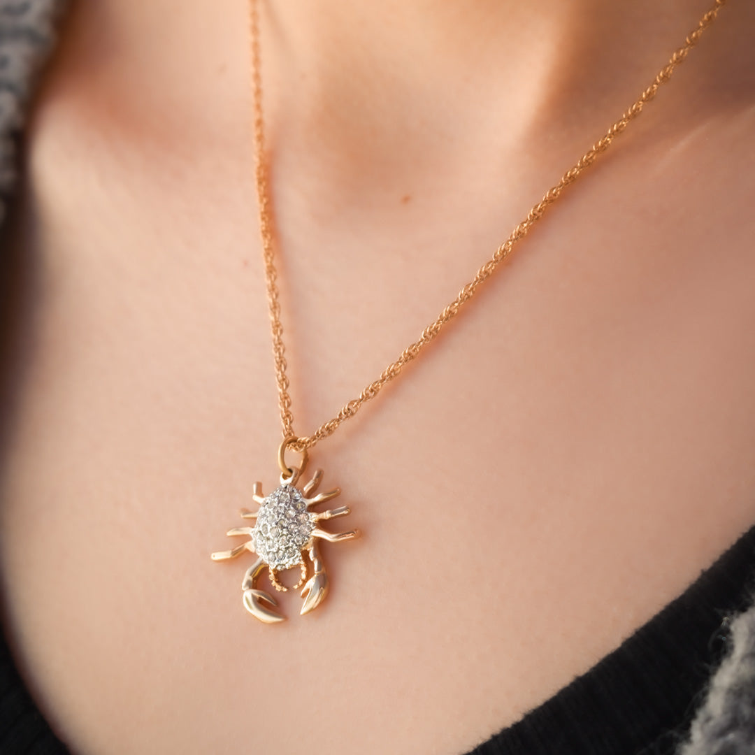 Vintage Gold Astrology Zodiac Pendant Necklace