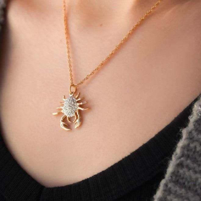 Vintage Gold Astrology Zodiac Pendant Necklace