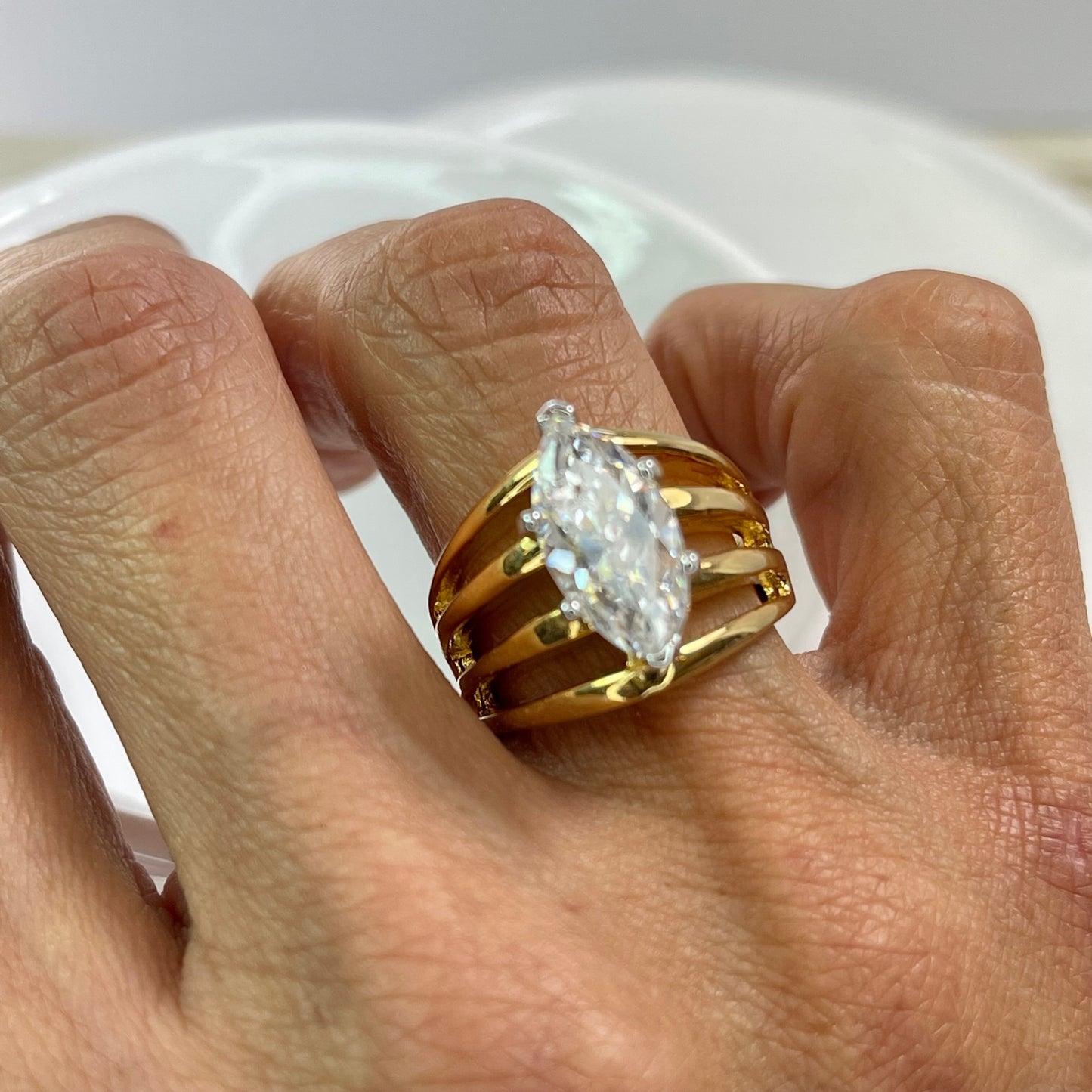 7 ct. Cubic Zirconia Statement Engagement Ring R1941