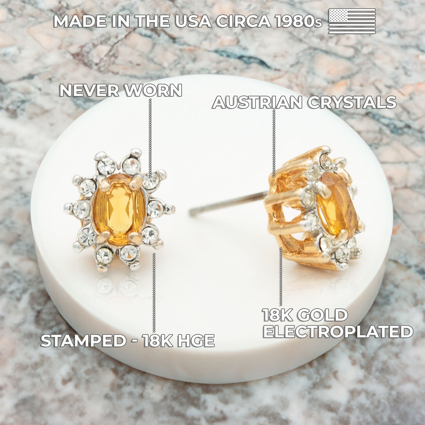 Vintage Austrian Crystal Post Earrings E1291