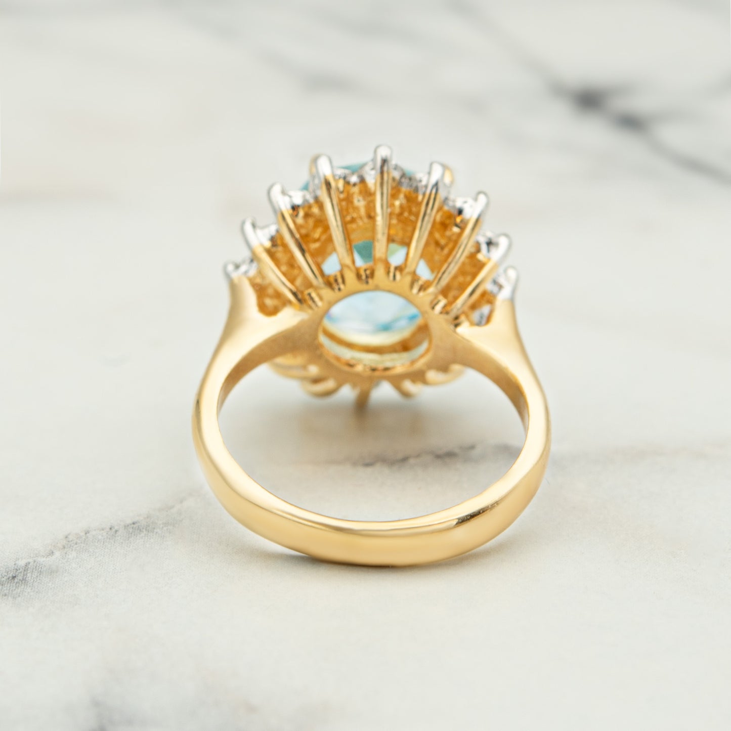 Vintage Ring Austrian Crystal Cocktail Ring 18k Gold #R1222- Never Worn Statement Cocktail Womans Antique Rings