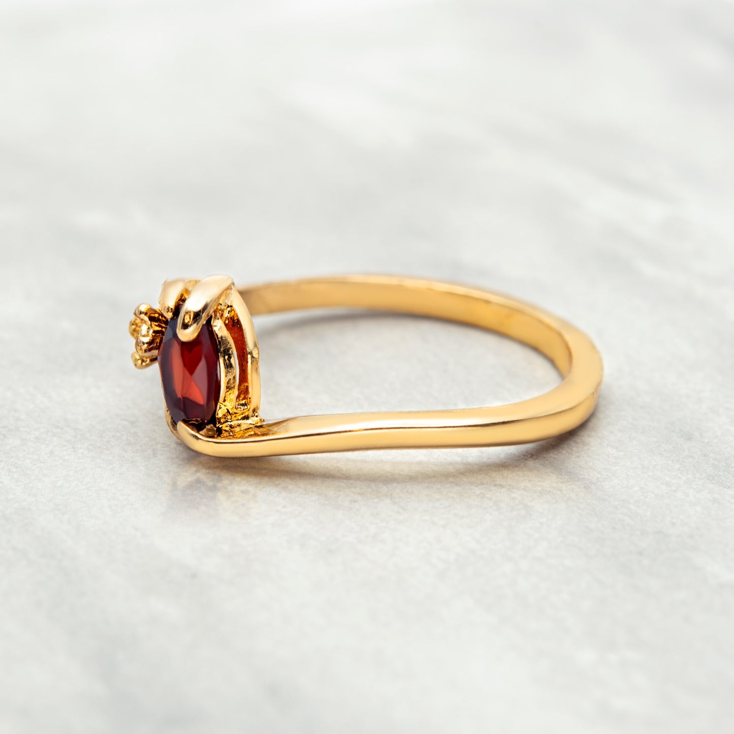 Vintage Ring Cabochon Genuine or Austrian Crystal Ring 18k Gold R686 - Limited Stock - Never Worn Womans Jewelry Gold Dainty Ring