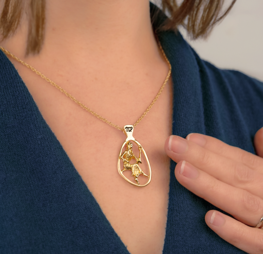 Vintage Gold Astrology Zodiac Pendant Necklace
