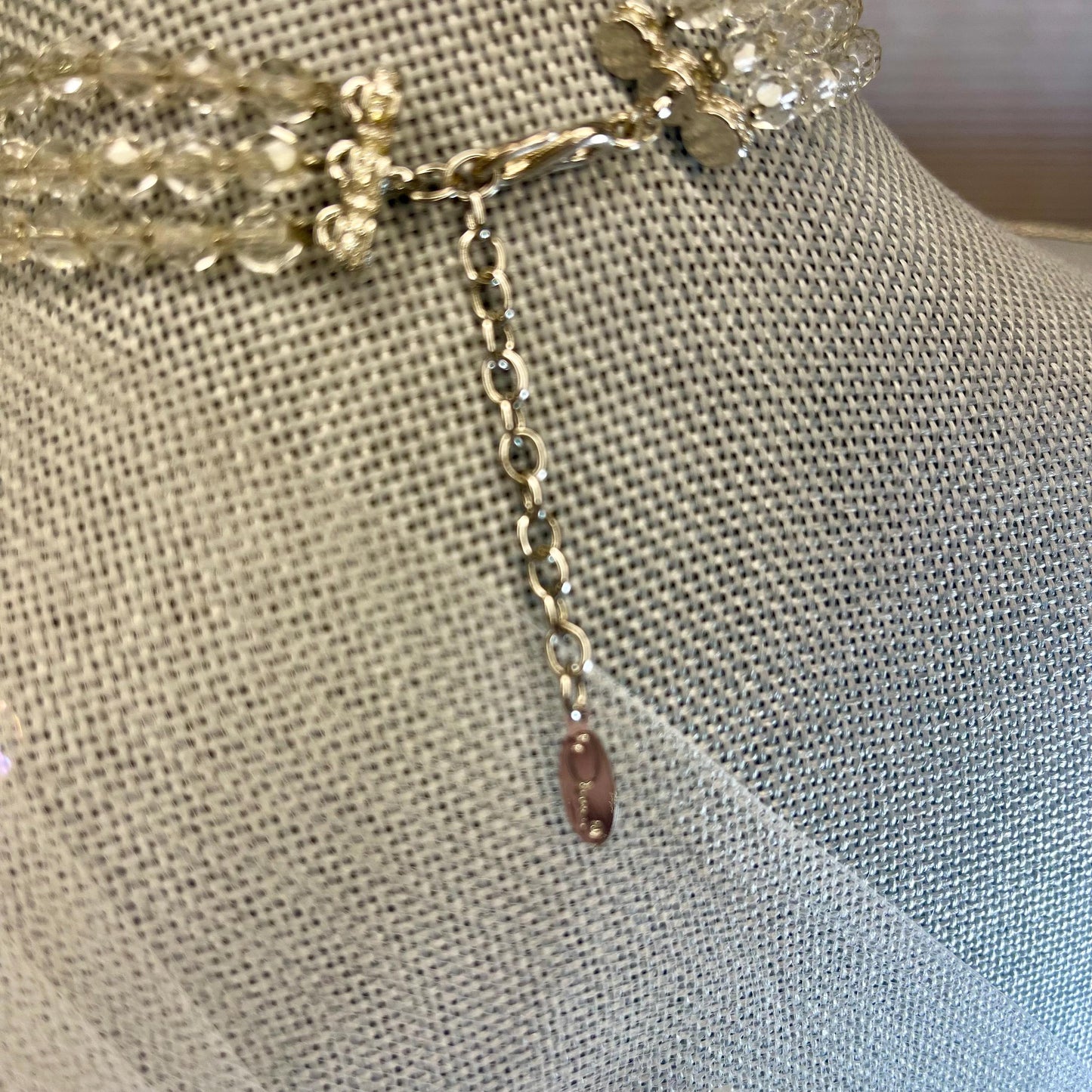 Vintage Oscar De La Renta Beautiful 16" Yellow & ClearAustrian Crystal Necklace Antique Jewelry Designer Antique Jewelry for Women Bride