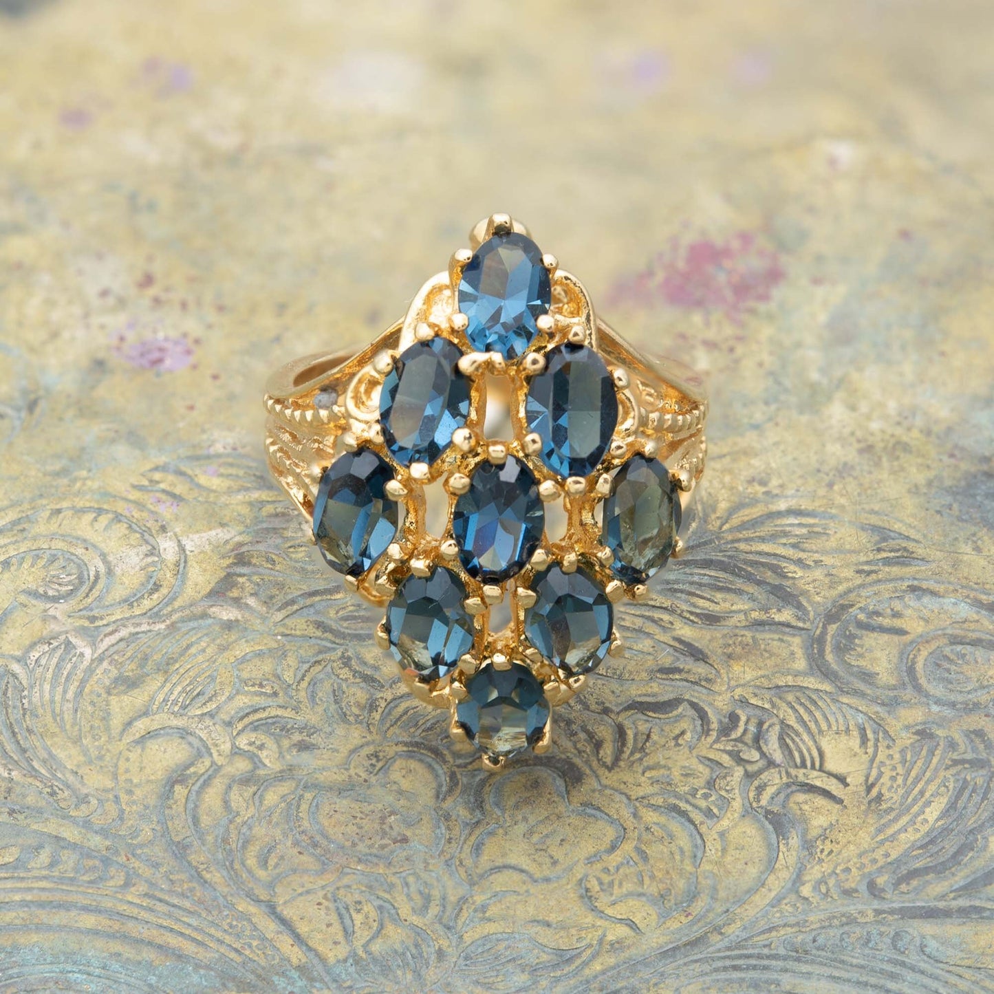 Vintage Jewelry Large Ruby Austrian Crystal Cocktail Ring