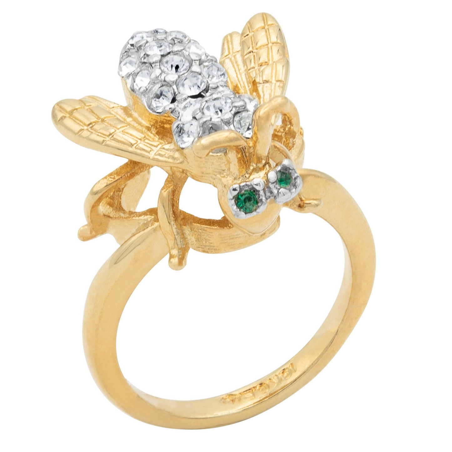 Emerald Eyes Bee Ring