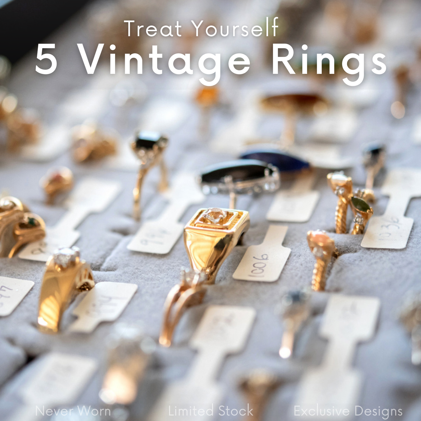 FIVE FOR ONE -Mix of 5 Vintage/Antique Rings for Women We Select Per Your Specifications Made in America - Bulk Pack