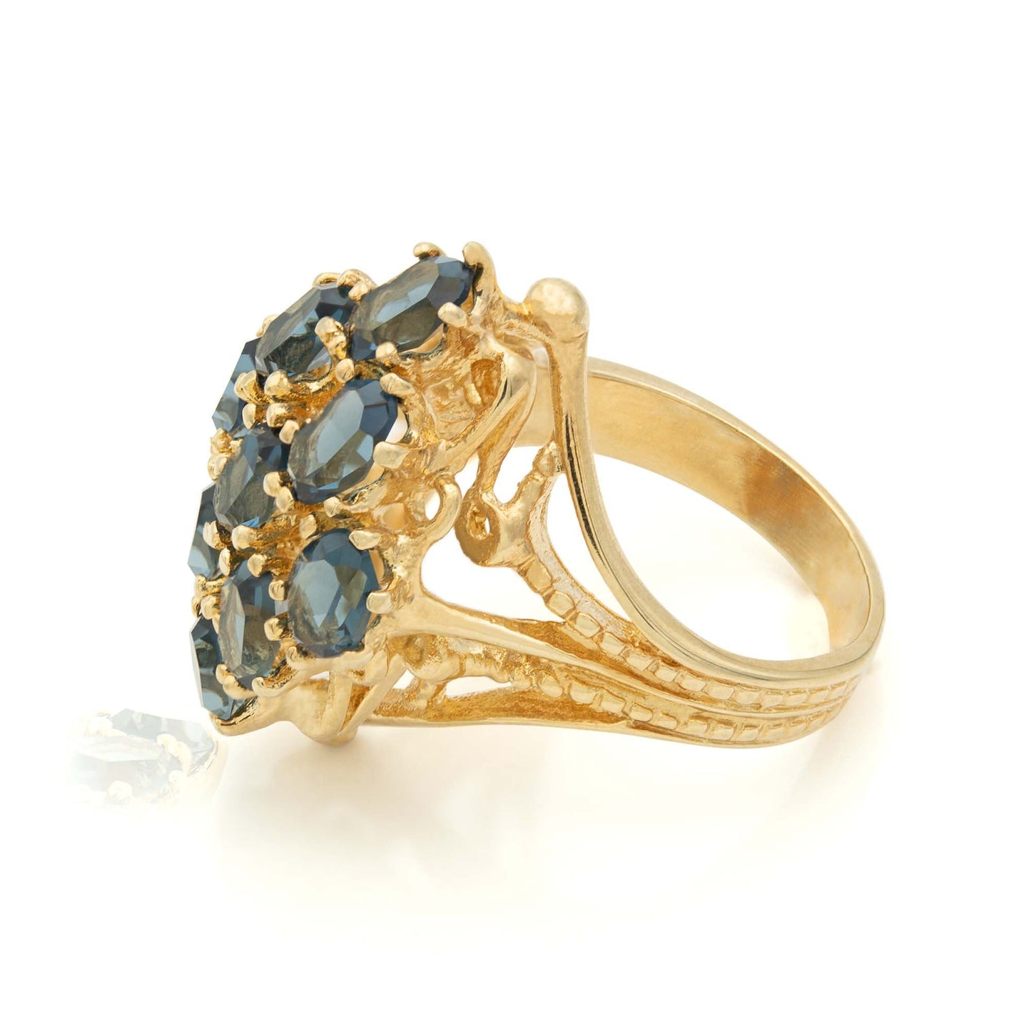 Vintage Jewelry Large Ruby Austrian Crystal Cocktail Ring