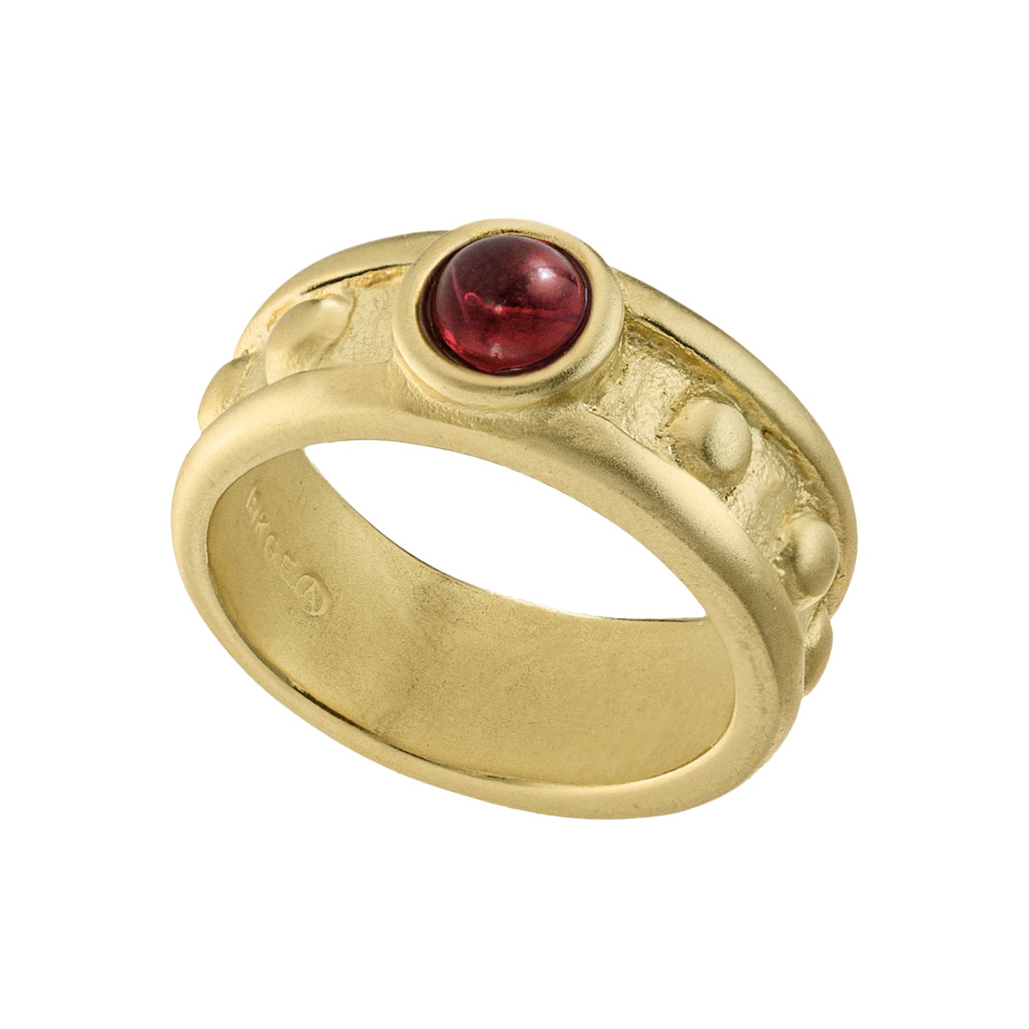 vintage-ruby-Austrian-crystal-ring-brushed-gold-plated