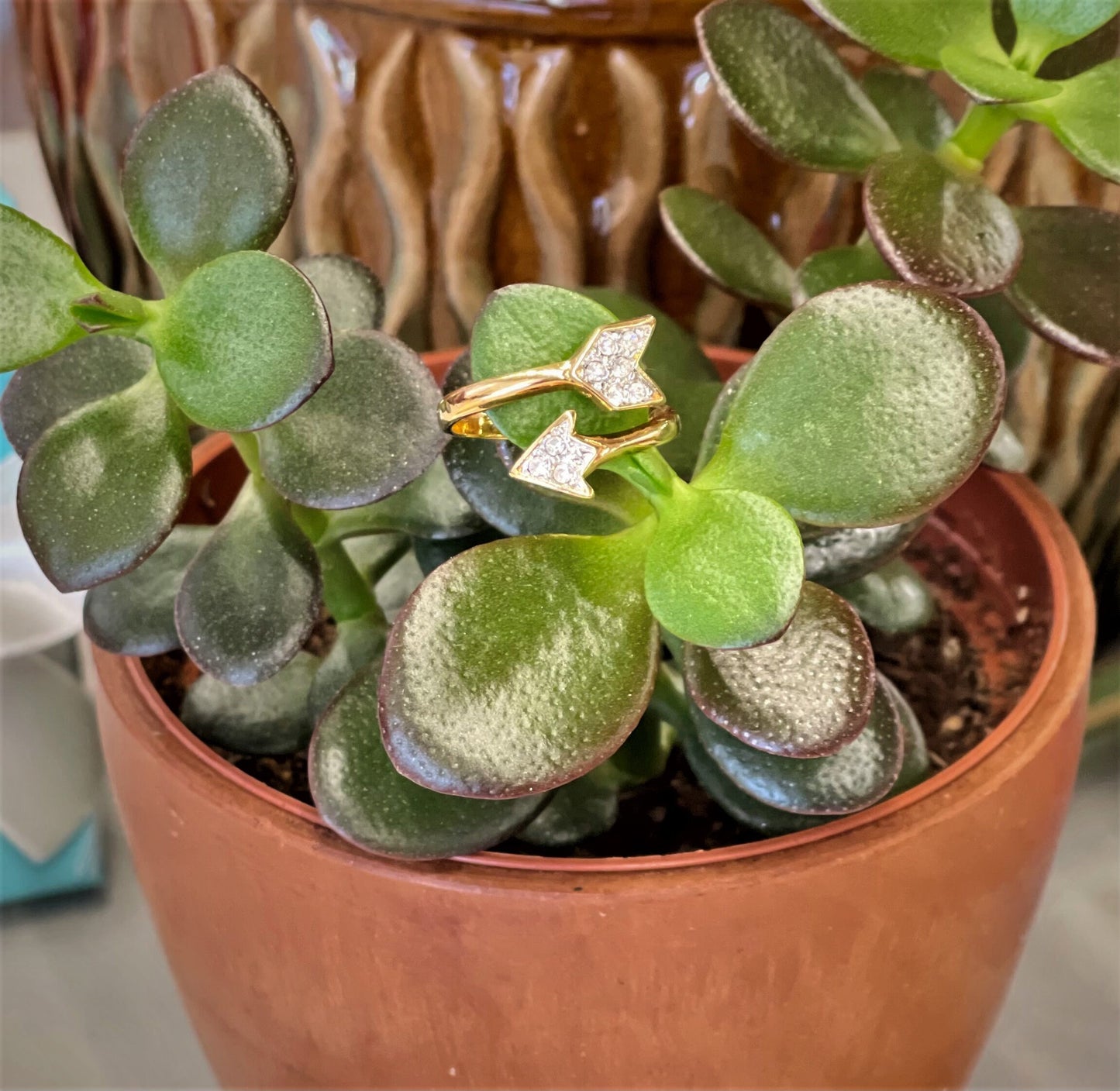 vintage-gold-arrow-ring-clear-Austrian-crystals