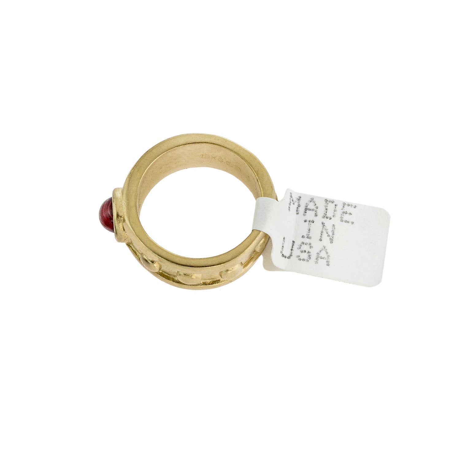 vintage-ruby-Austrian-crystal-ring-brushed-gold-plated