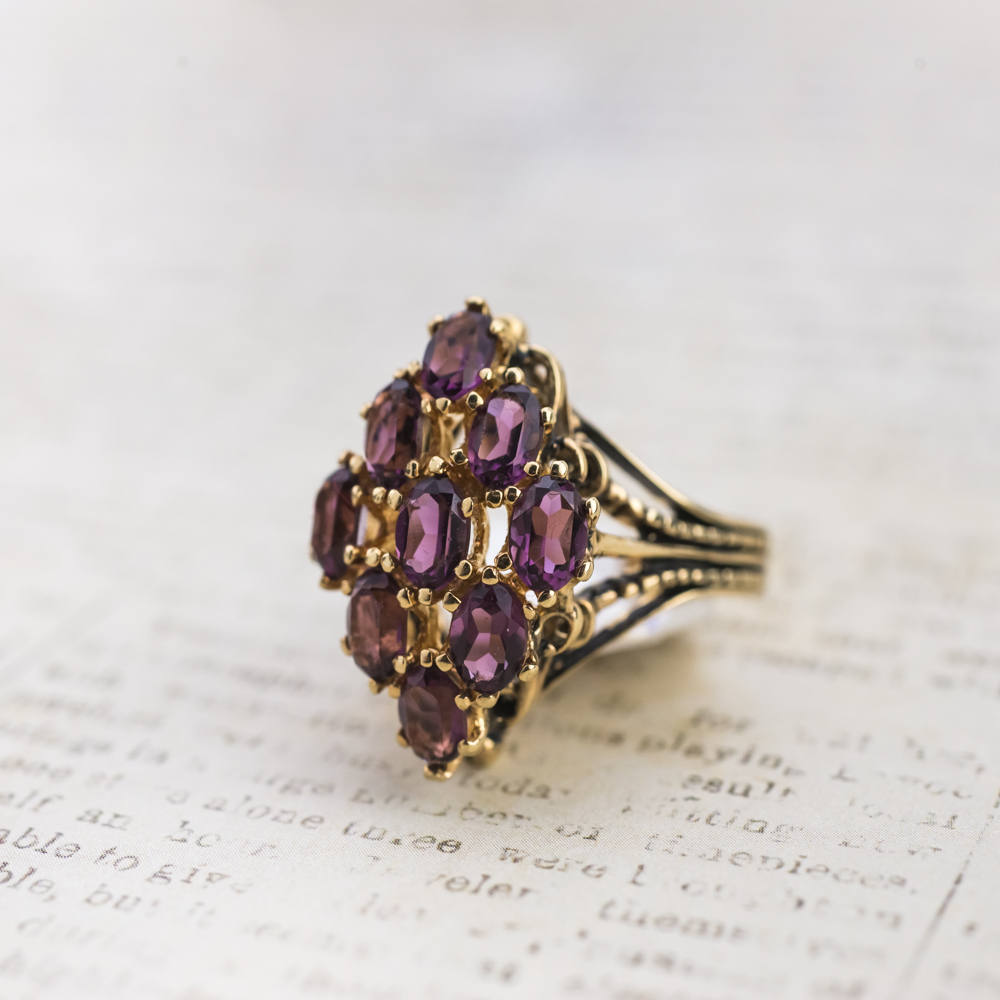 Vintage Jewelry Large Ruby Austrian Crystal Cocktail Ring