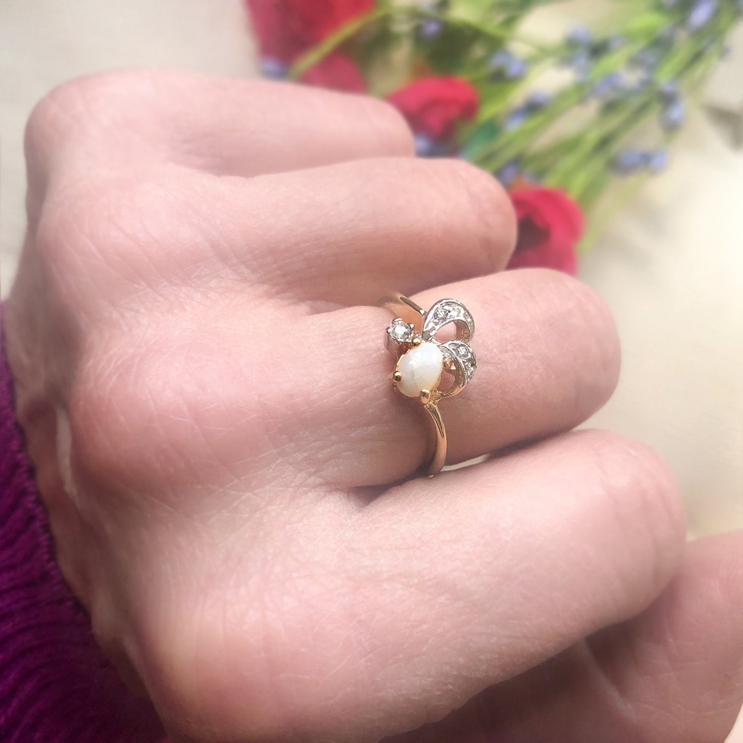 vintage-genuine-opal-clear-Austrian-crystal-ring-gold-plated