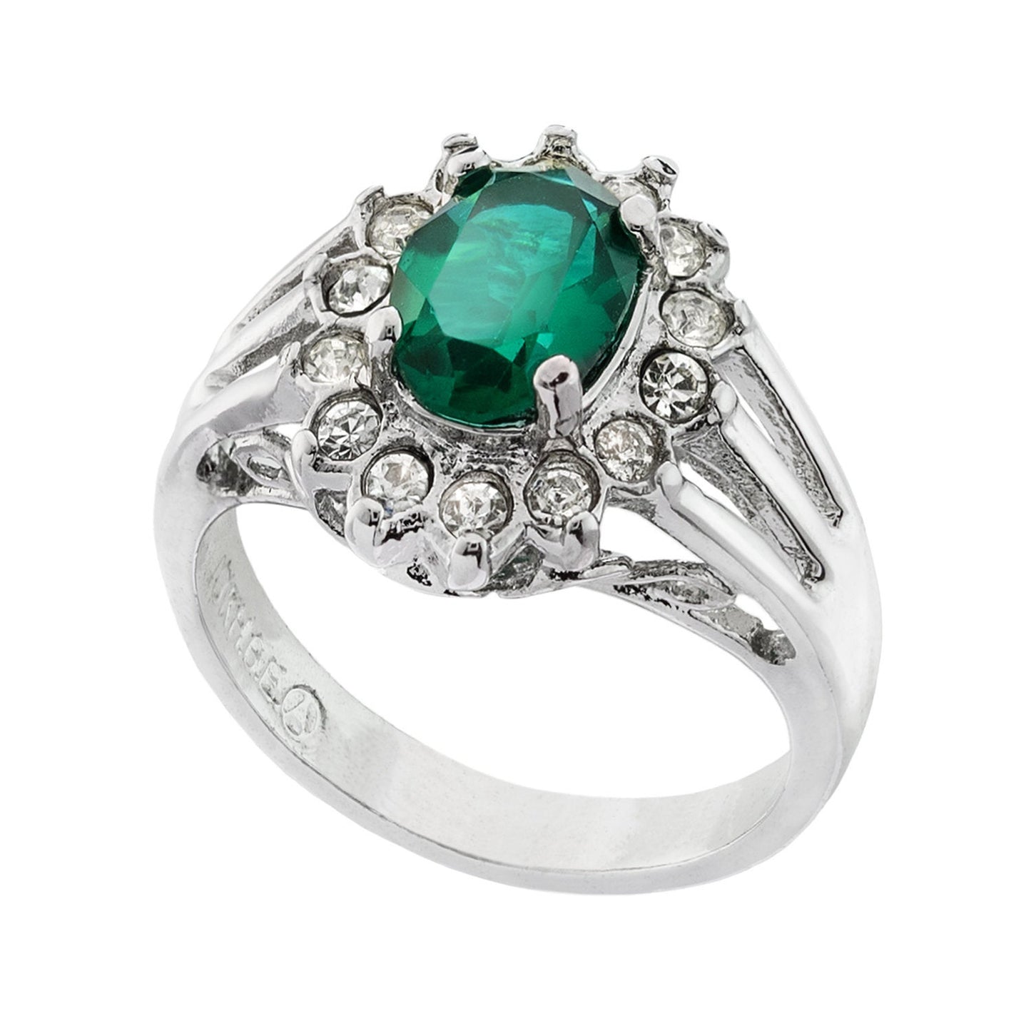 vintage-emerald-clear-Austrian-crystal-white-gold-plated-ring