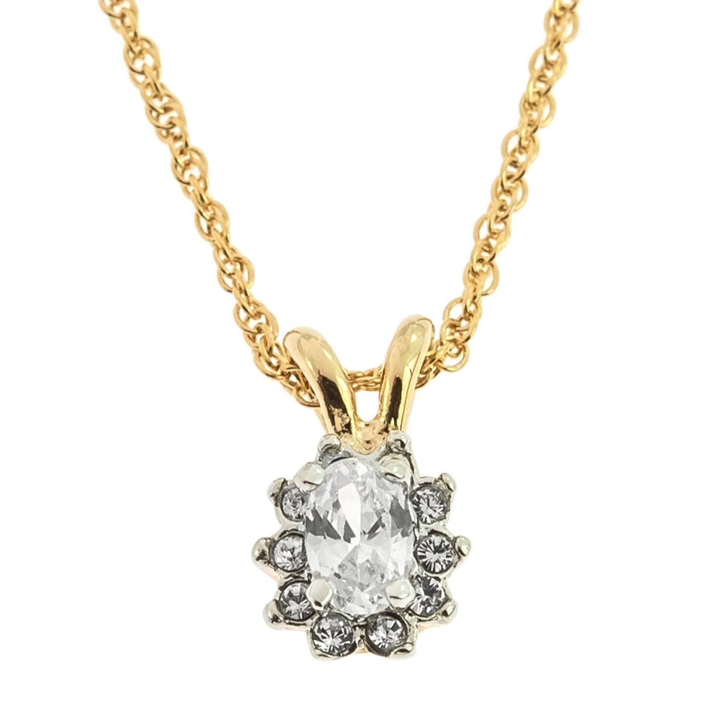 Vintage Clear Swarovski Crystal Necklace Antique Diamond-like necklace #N1291