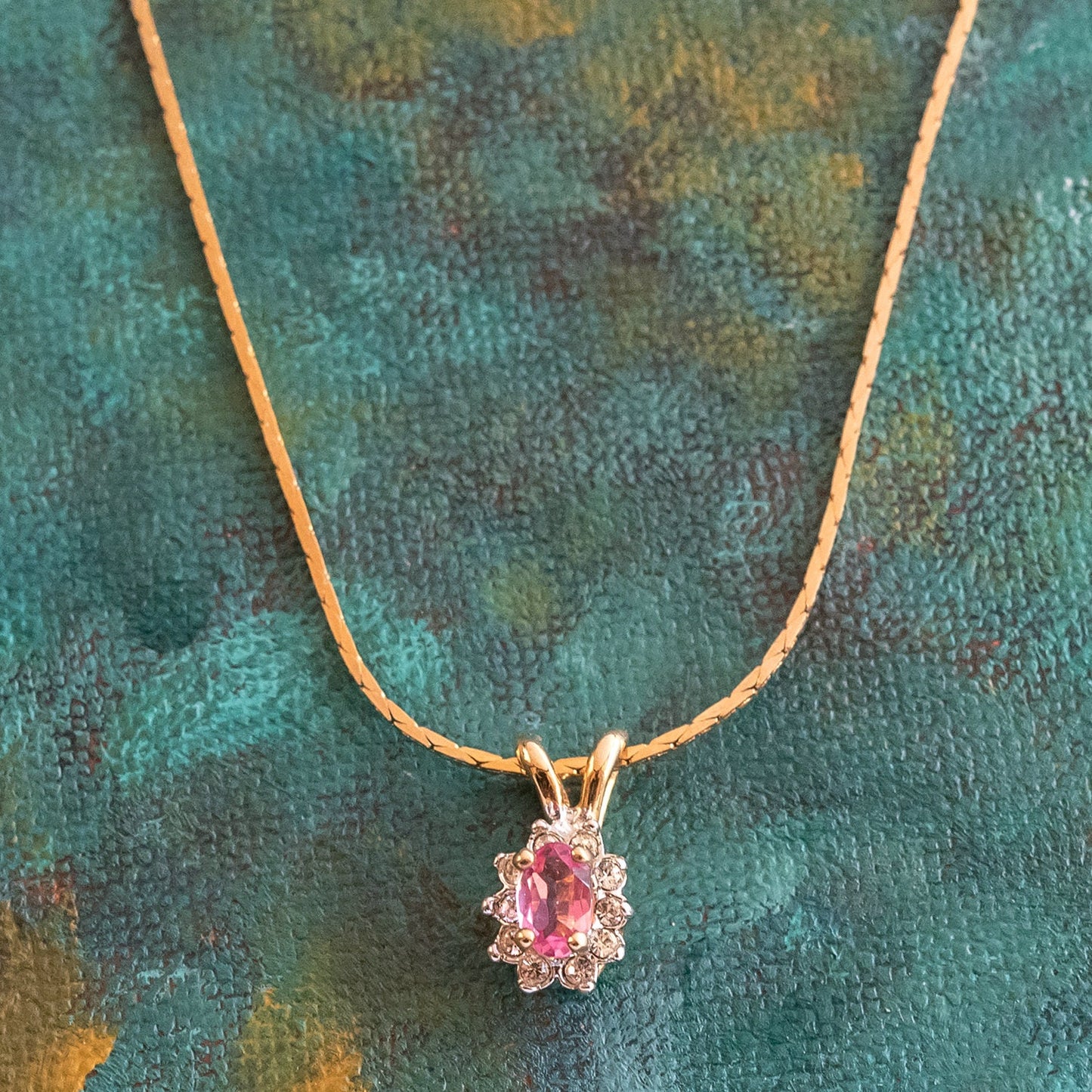 Vintage Clear Swarovski Crystal Necklace Antique Diamond-like necklace #N1291