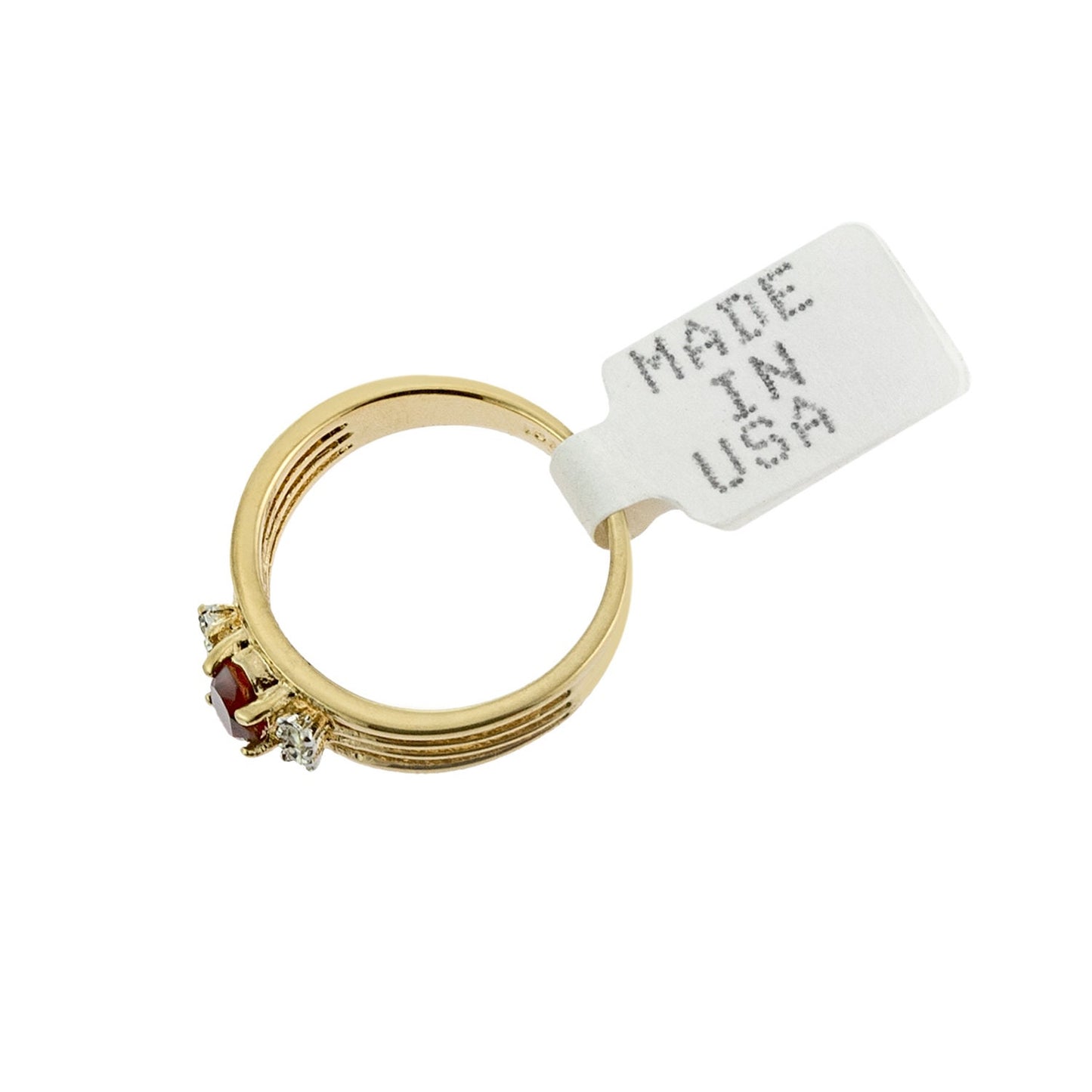 Vintage Jewelry Genuine Stone or Austrian Crystal Ring, Plated in 18kt Electroplated Yellow Gold Made in the USA