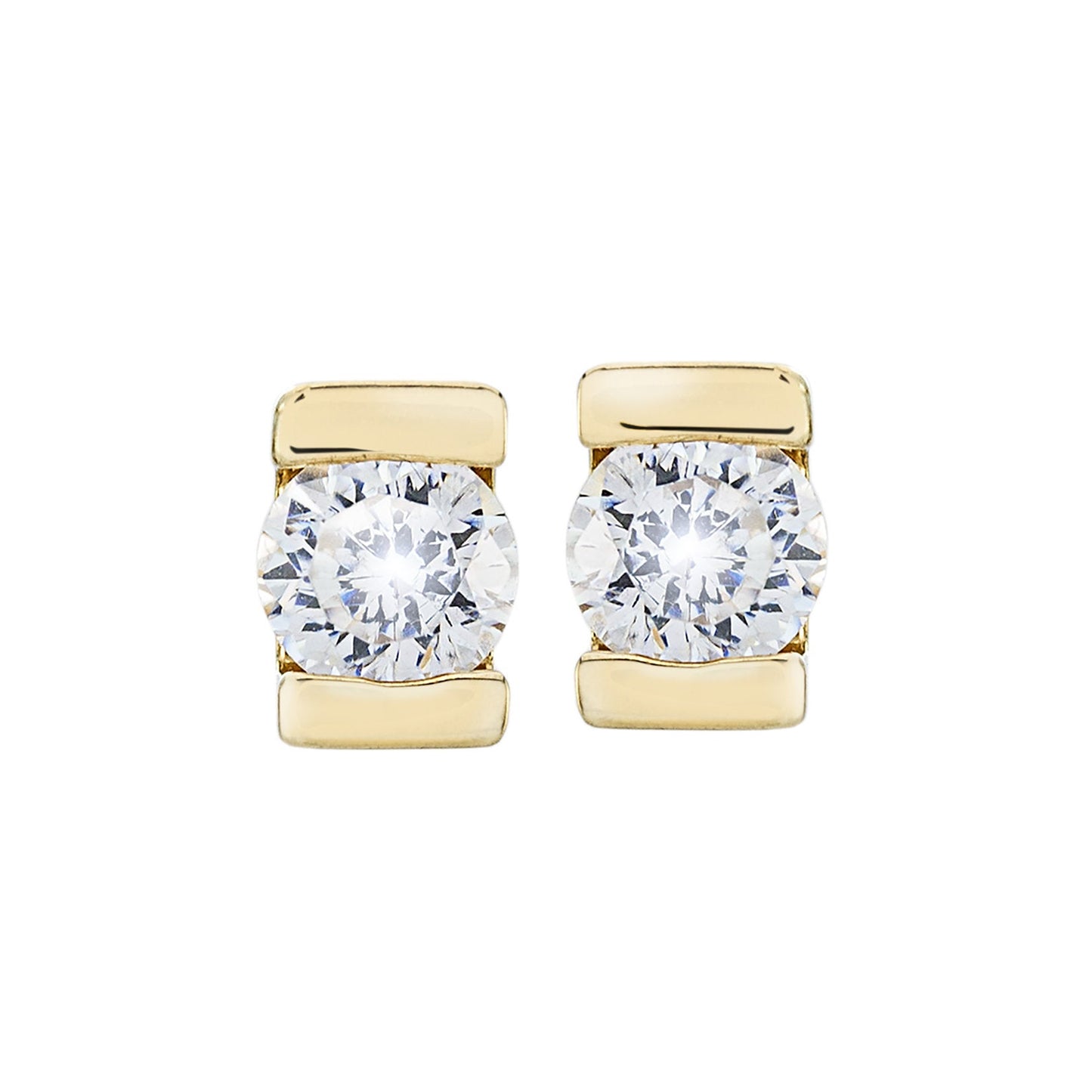 Vintage Clear Cubic Zirconia Post Earrings 1 ct. weight