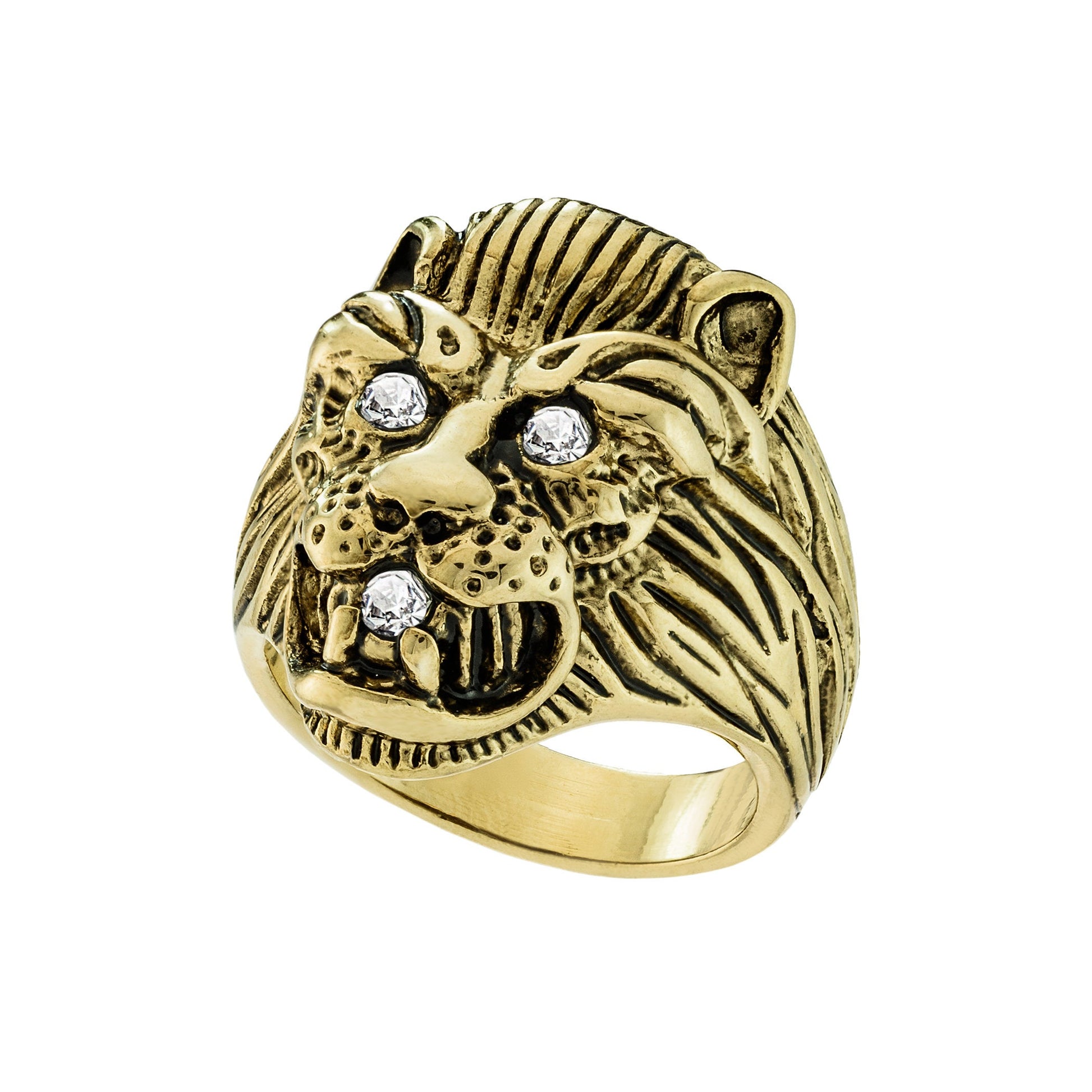 vintage-zodiac-lion-ring-clear-Austrian-crystals-yellow-gold-plated