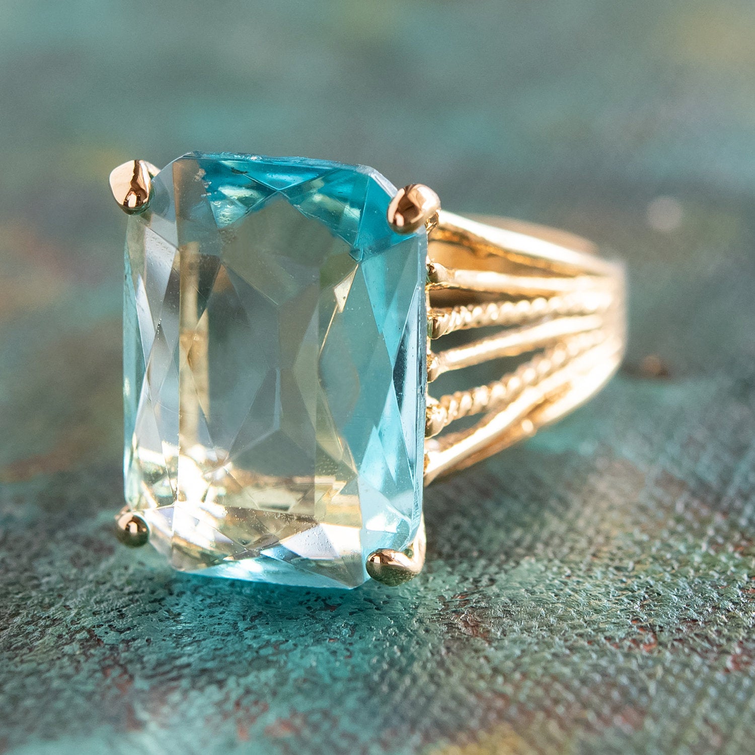 Overstock aquamarine store ring