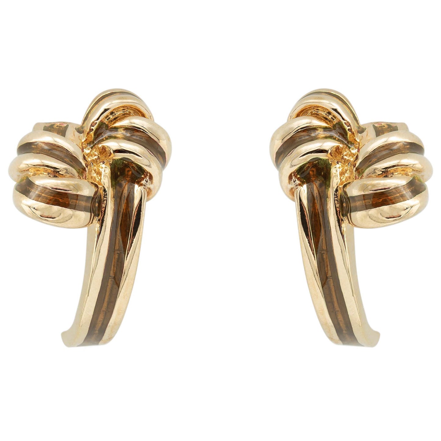 Riley Mid Century Gold and Red Enamel Post Earrings