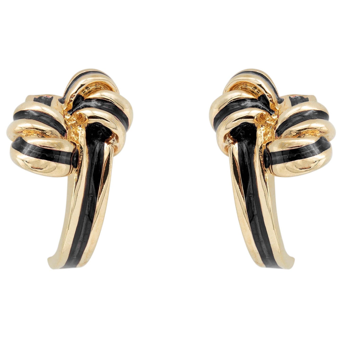 Riley Mid Century Gold and Red Enamel Post Earrings