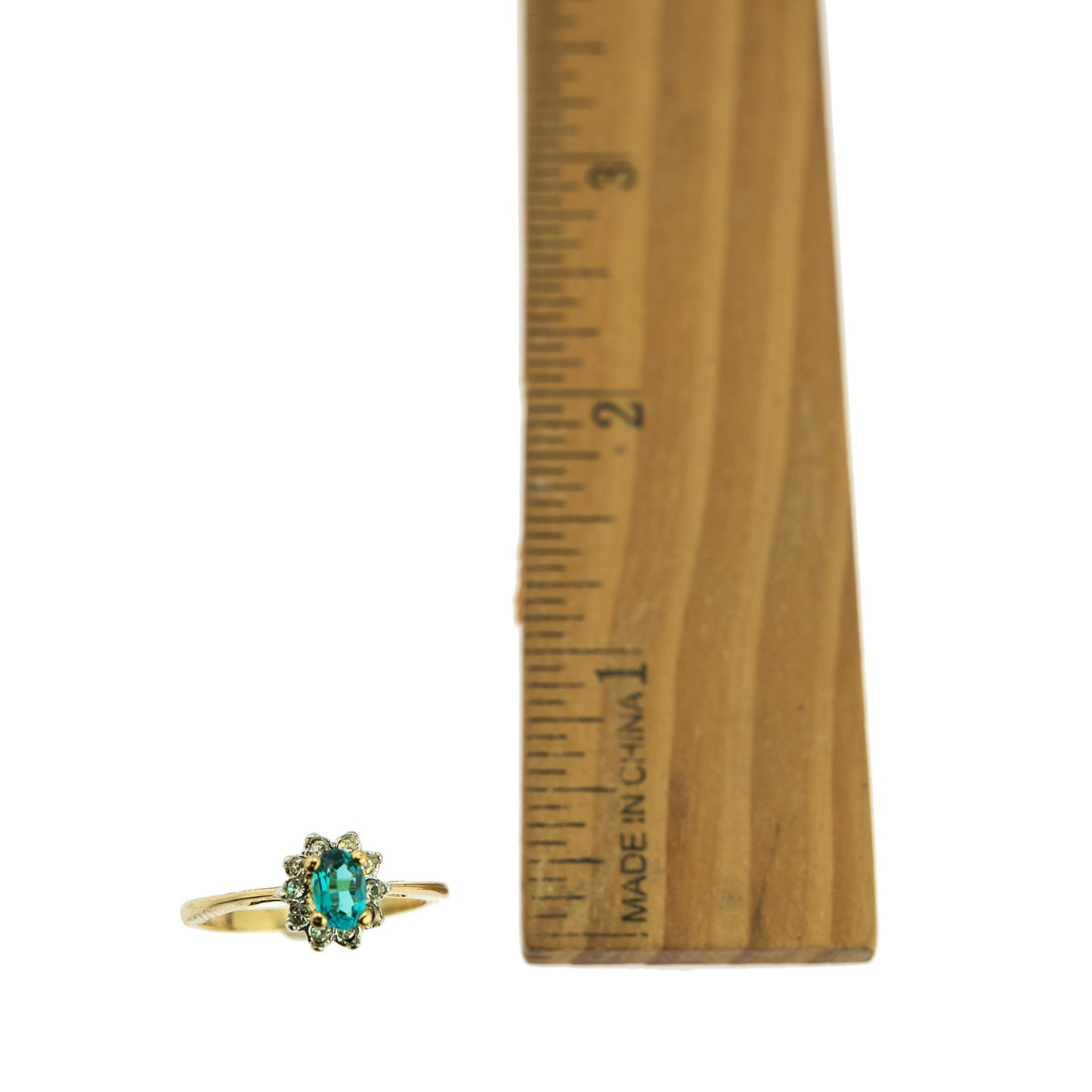 Vintage Genuine Opal or Austrian Crystal Ring 18k Yellow Gold Electroplated