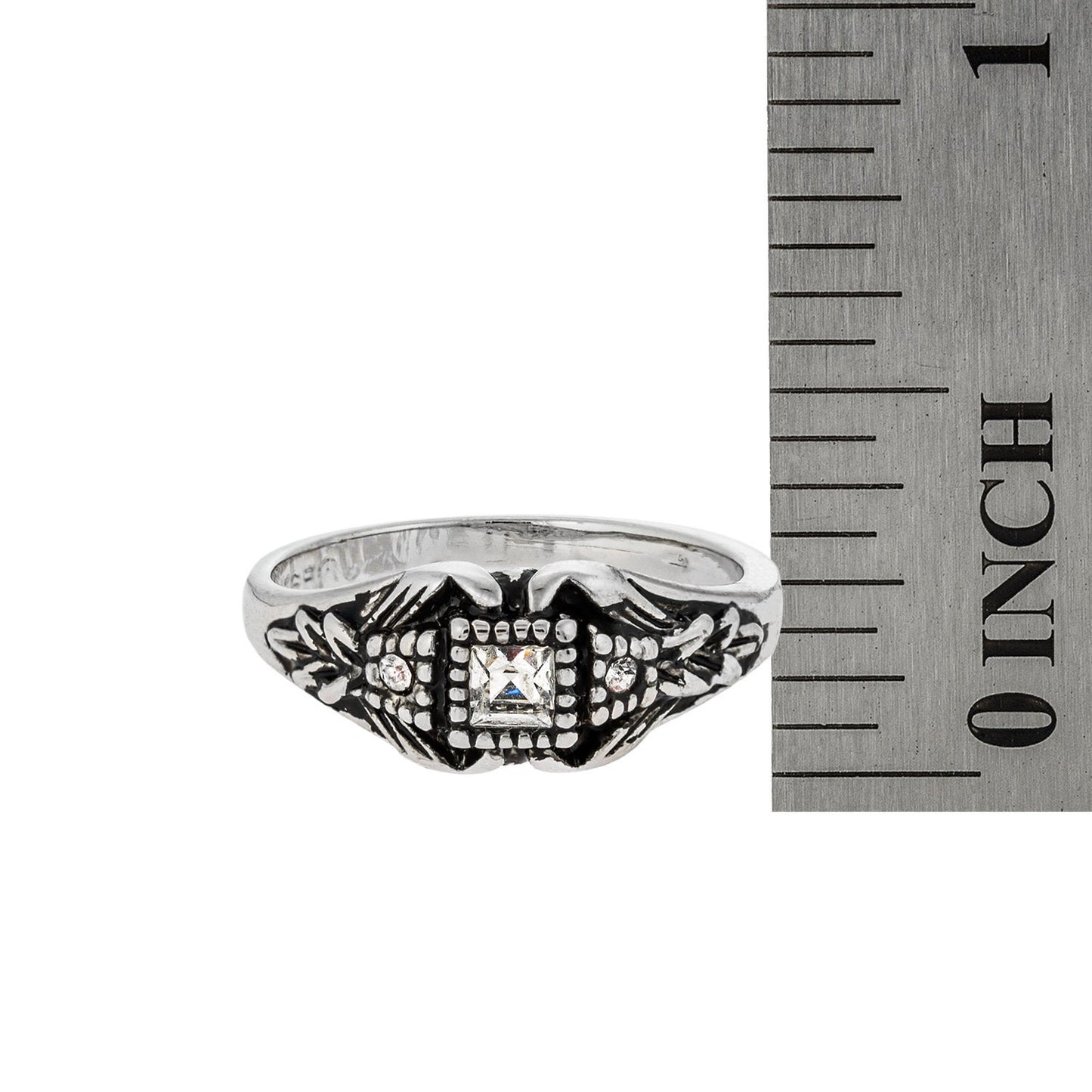 vintage-clear-Austrian-crystal-antique-white-gold-plated-ring