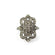 Vintage Antiqued 18k Yellow Gold Electroplated Ring with Clear Austrian Crystals Made in USA