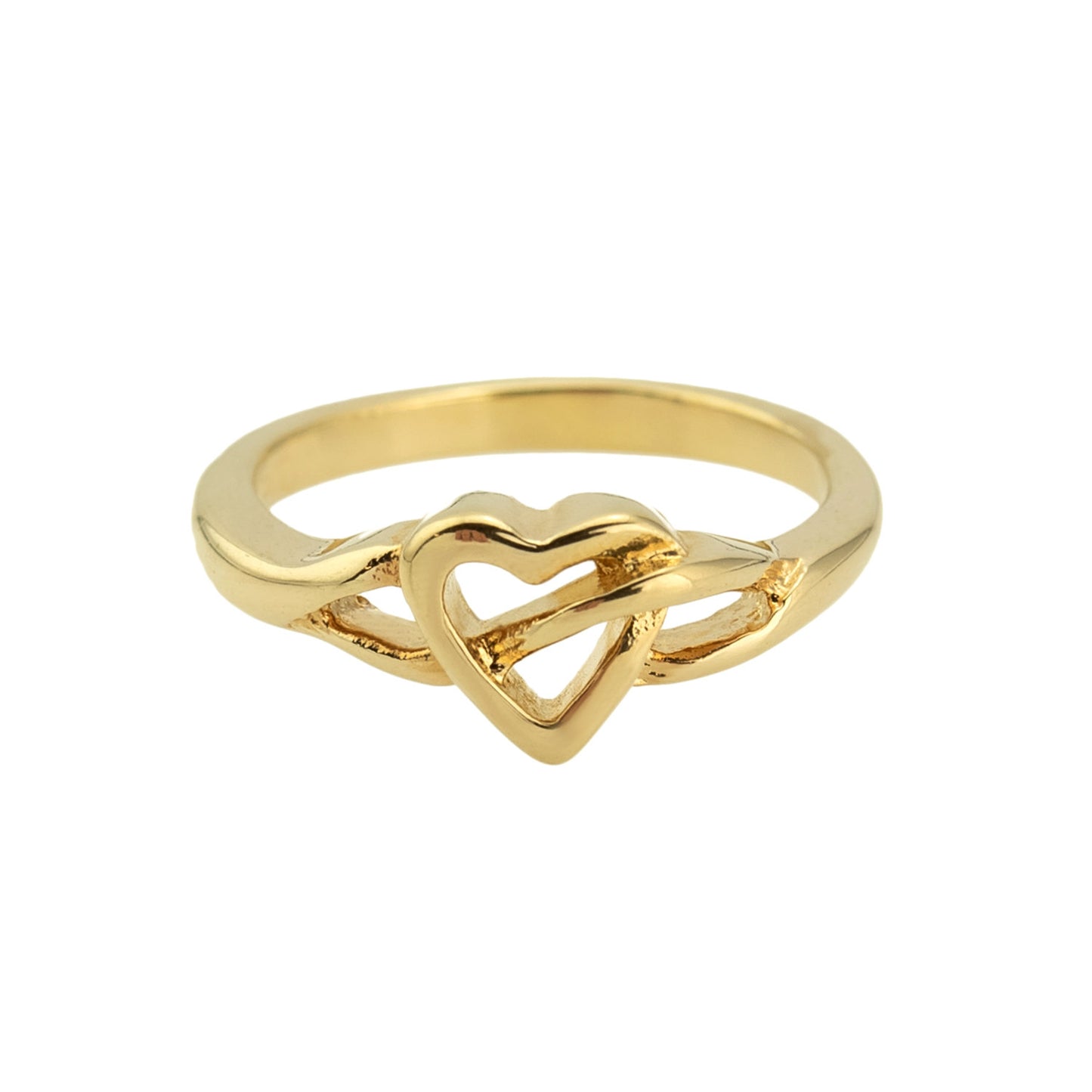 Vintage Ring 1980s Heart 18kt White Gold Silver Ring Antique Womans Jewelry #R1040-W