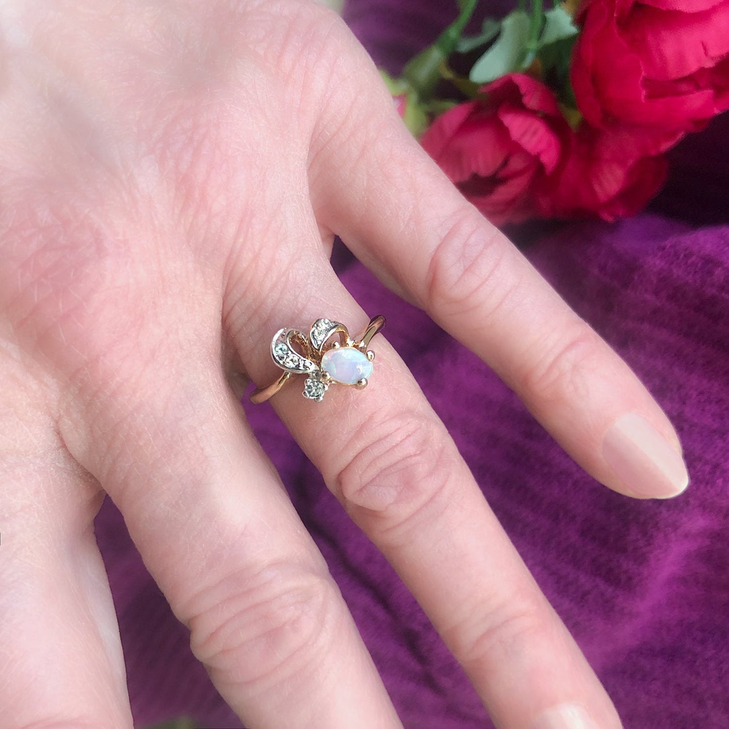 vintage-genuine-jelly-opal-clear-Austrian-crystal-ring-yellow-gold-plated
