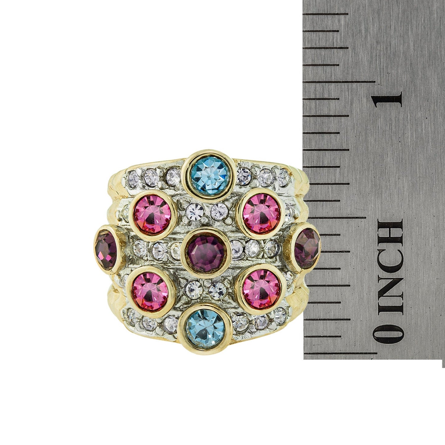 vintage-pave-multicolored-crystals-clear-Austrian-crystals-ring-yellow-gold-plated
