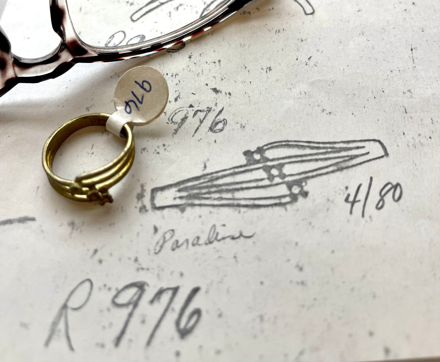 Vintage Genuine Stones 18k Yellow Gold Electroplated Ring Made in USA Antique Princess Rings