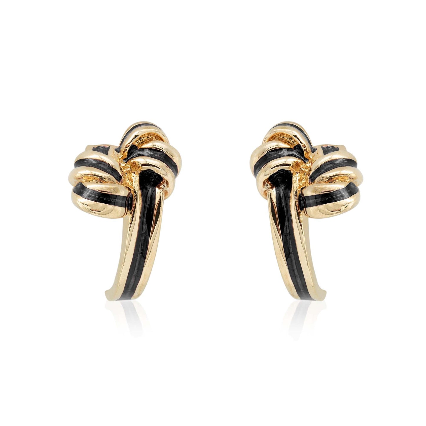 Riley Mid Century Gold and Red Enamel Post Earrings