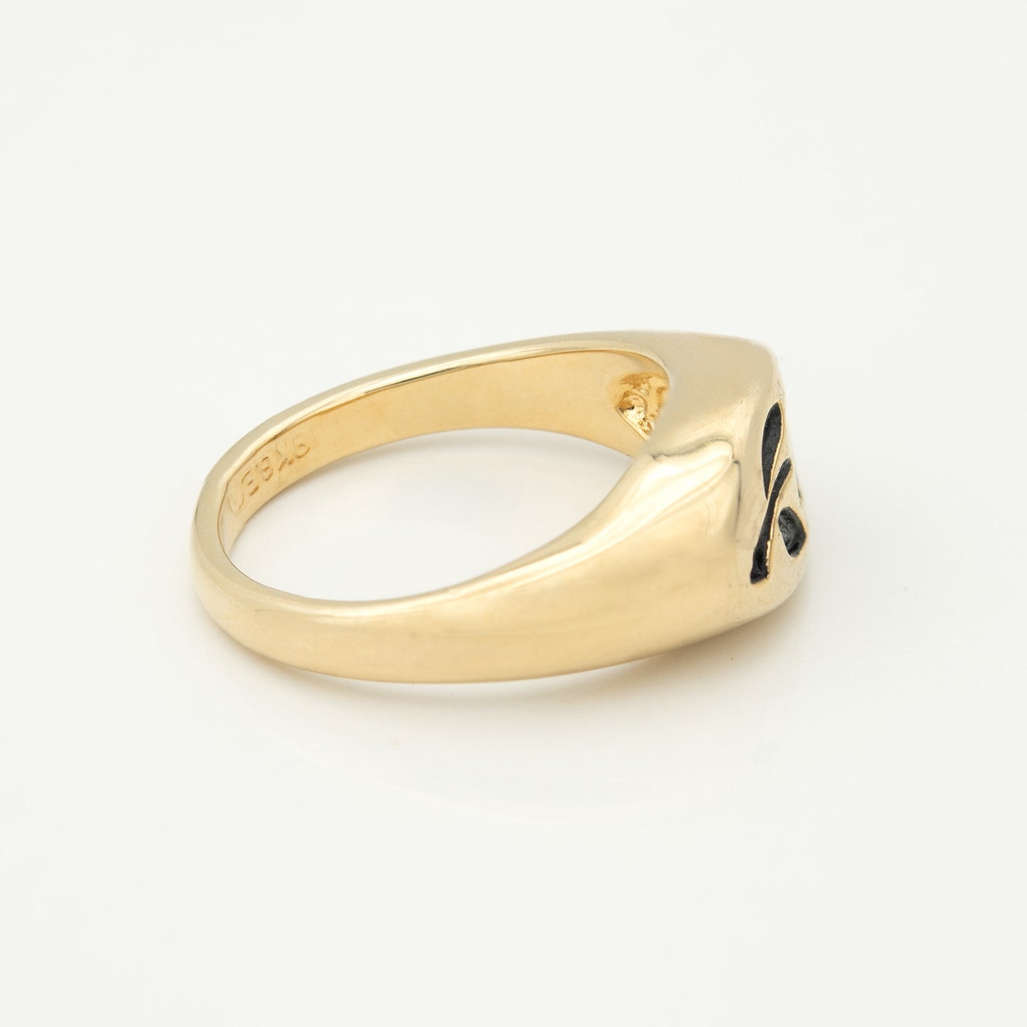 Vintage Ring 1980's Flower Ring Enamel with Clear Cubic Zirconia 18k Gold Antique Womans Jewelry Rings R856-FCY Size: 5