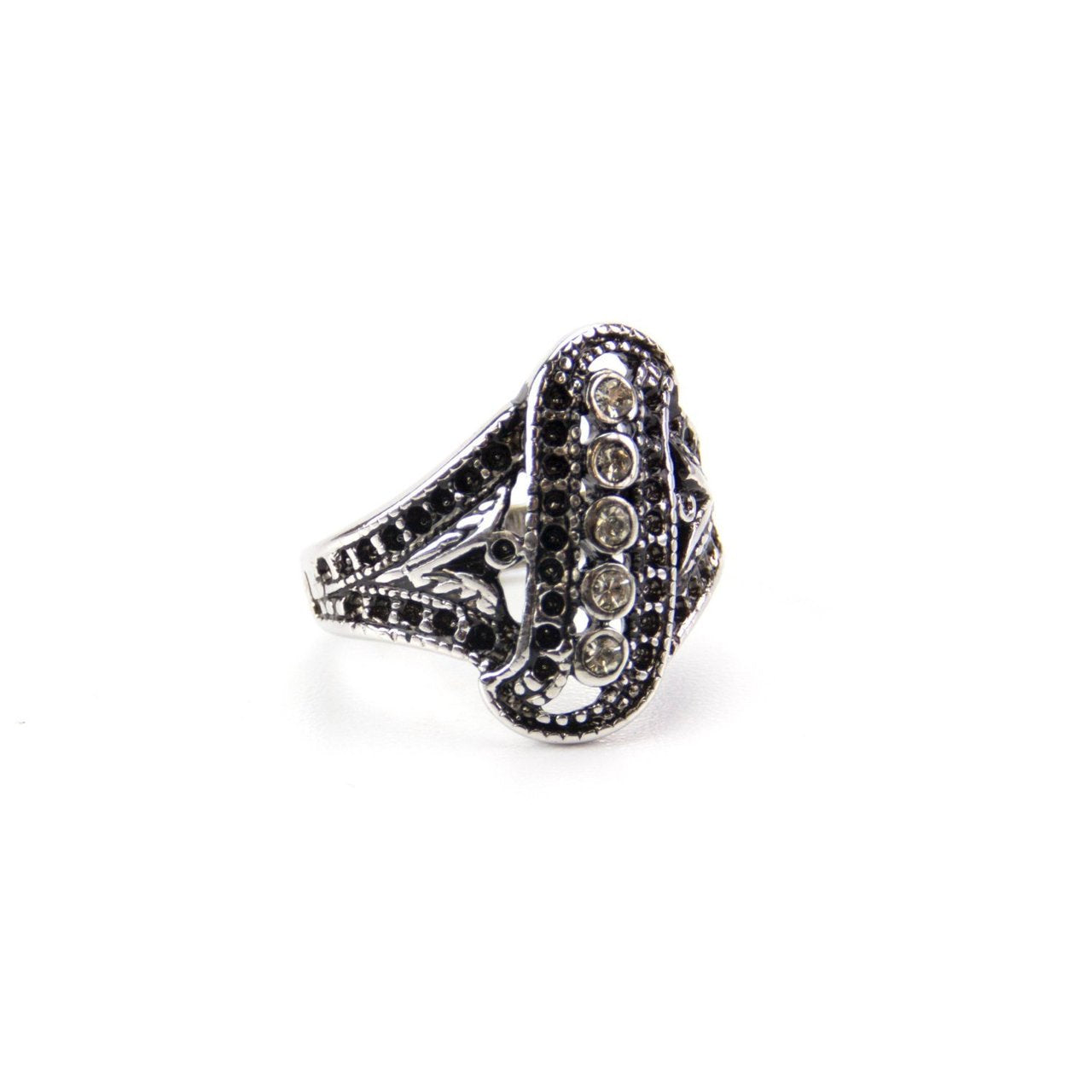 Vintage Ring Genuine Marcasite Ring Antique 18k Gold Filigree Setting Womans Ring #R1367