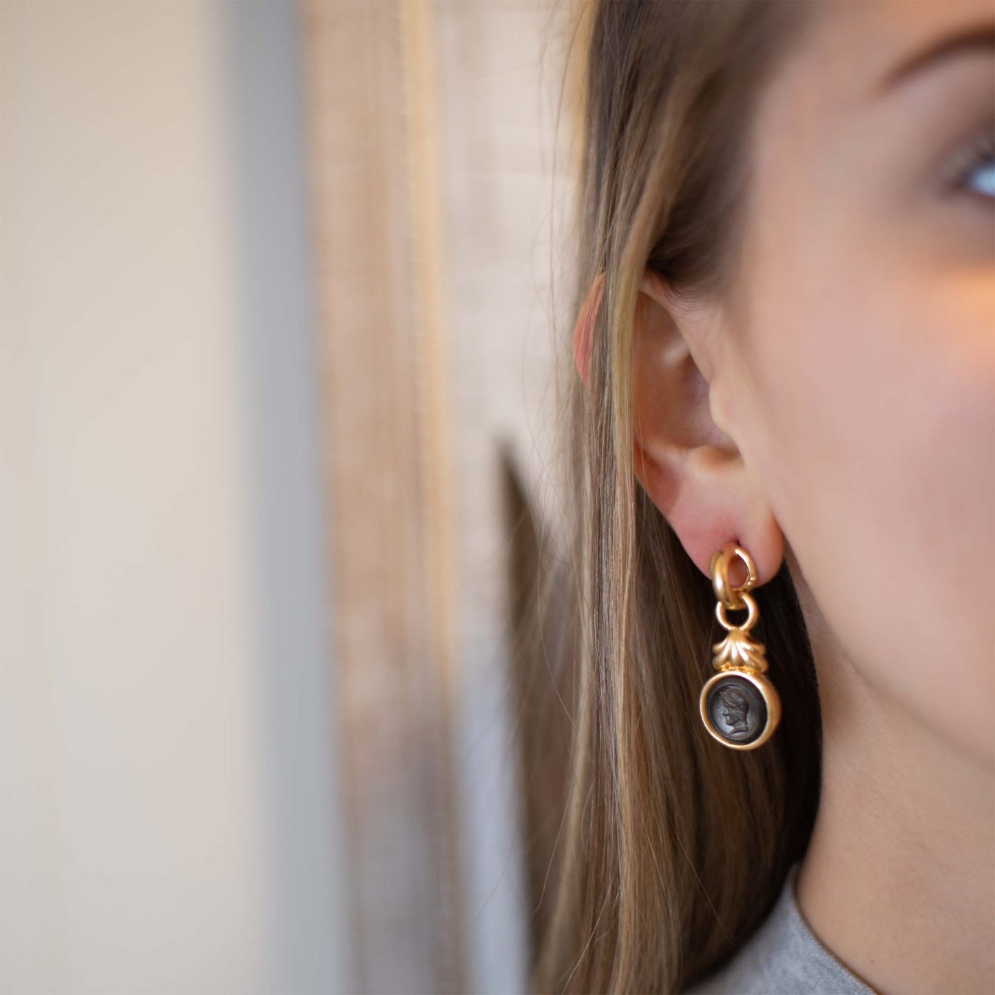 Knight in Shining Armour Vintage Coin Earrings