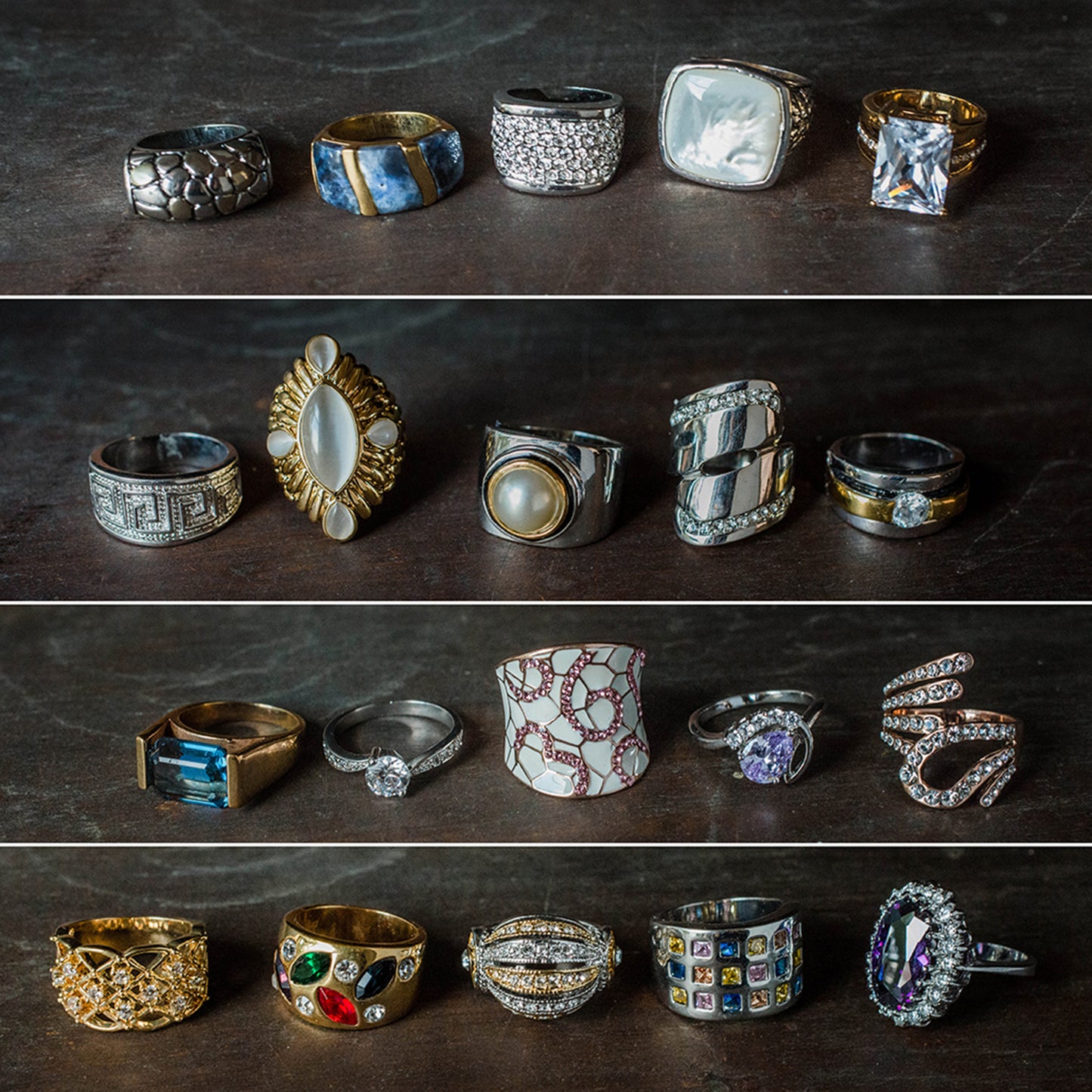 FIVE FOR ONE -Mix of 5 Vintage/Antique Rings for Women We Select Per Your Specifications Made in America - Bulk Pack