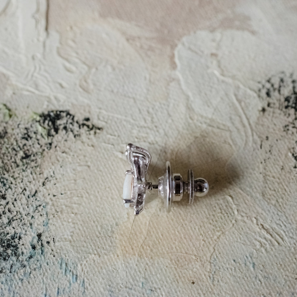 Vintage Butterfly Pin Genuine Opal 18k Gold Electroplated Lapel Pin Womens Brooch