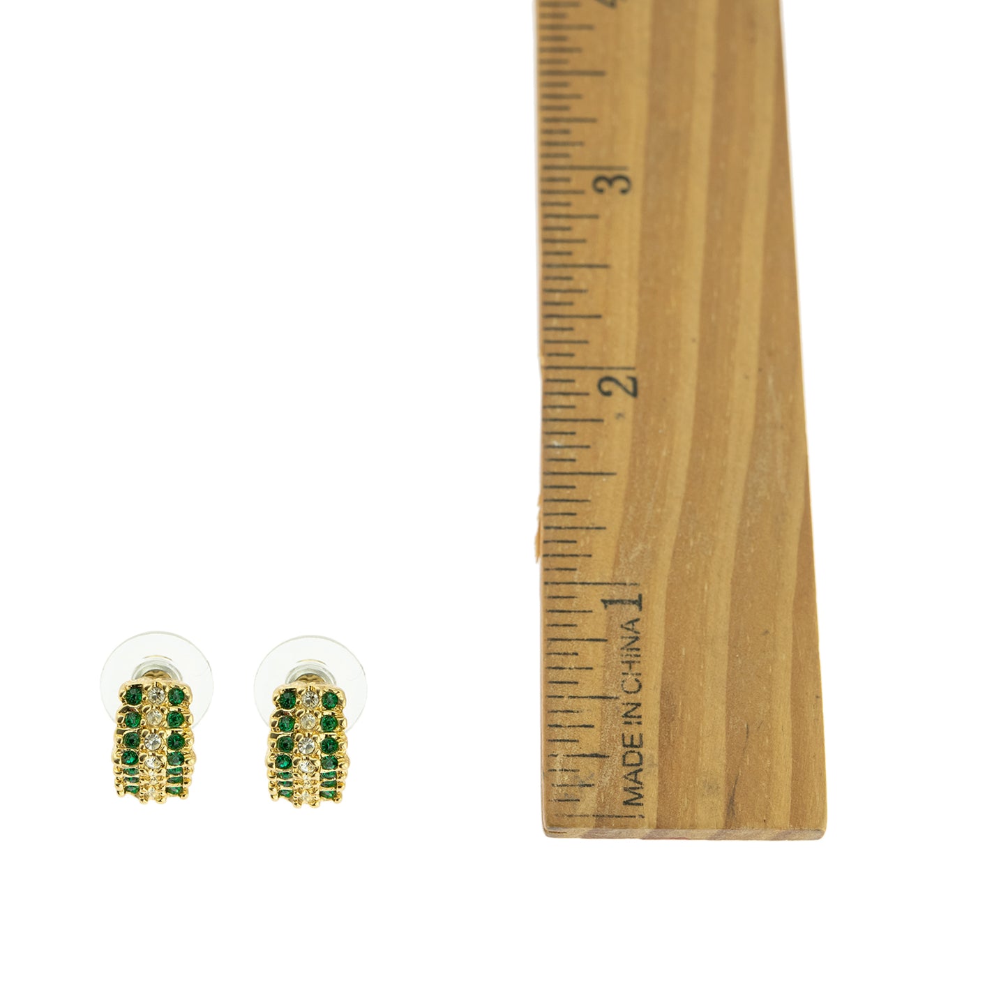 Vintage Ruby and Clear Austrian Crystal Post Earrings Made in the USA