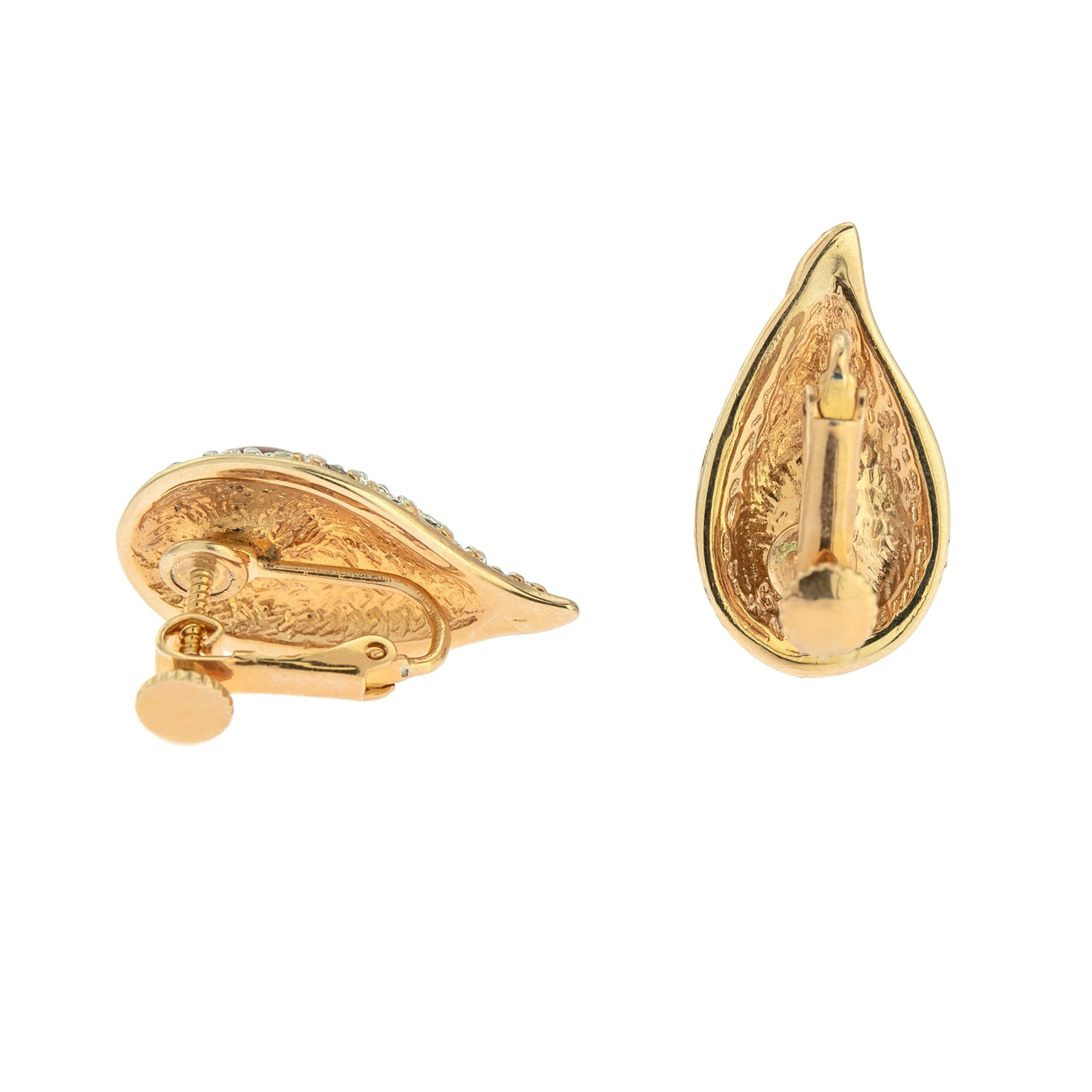 Vintage Earrings Pearl Earrings 18kt Gold Swarovski Crystals Pierced or Screw Back Clip Earrings #E359