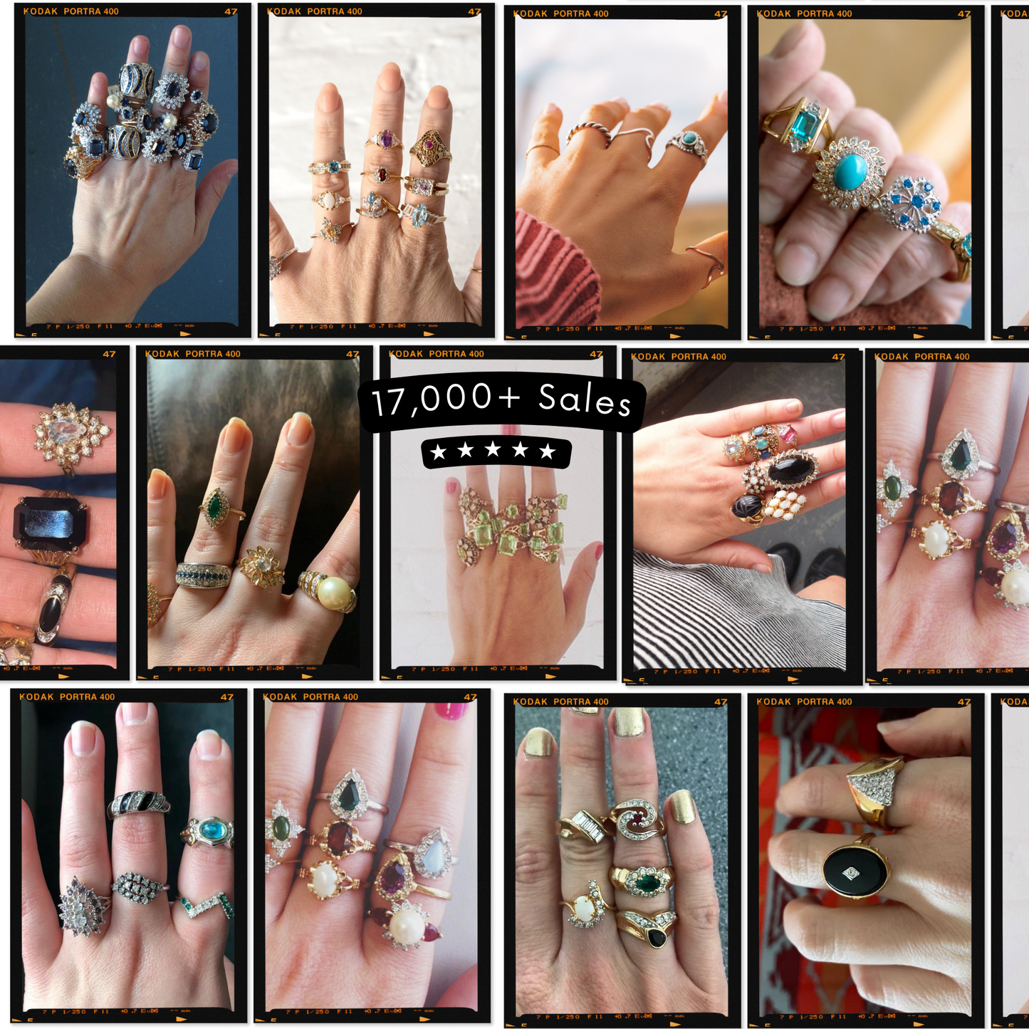 FIVE FOR ONE -Mix of 5 Vintage/Antique Rings for Women We Select Per Your Specifications Made in America - Bulk Pack